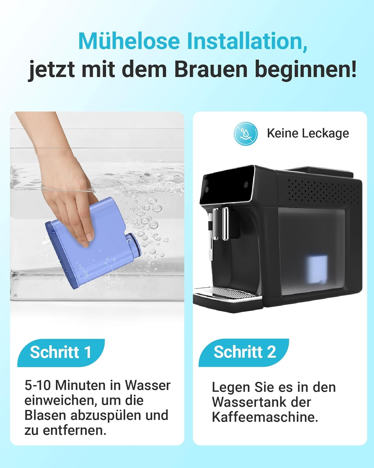 AQUA CREST Ersatzwasserfilter für Philips AquaClean CA6903/10 CA6903/22 CA6903, Filterkartusche für Saeco und Philips Kaffeevollautomaten, TÜV SÜD zertifiziert, reduziert PFAS, PFOA/PFOS (4) – Bild 8