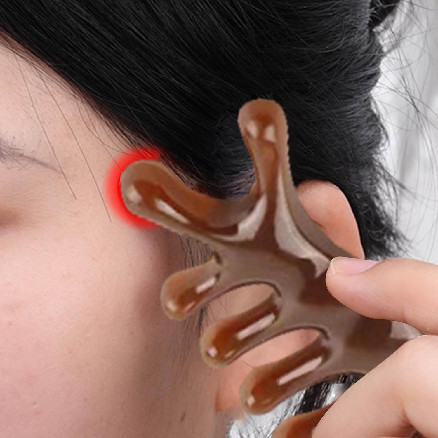 Kopfhaut-Massagekamm – 17 cm Kopf-Hals-Körper-Entspannungsgerät, tragbares Gesichtsmassage-Schabergerät, Muskelentlastungsmassagegerät – Bild 3