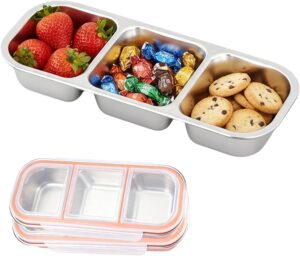 2 Stück Snackbox mit 3 Fächern, E...