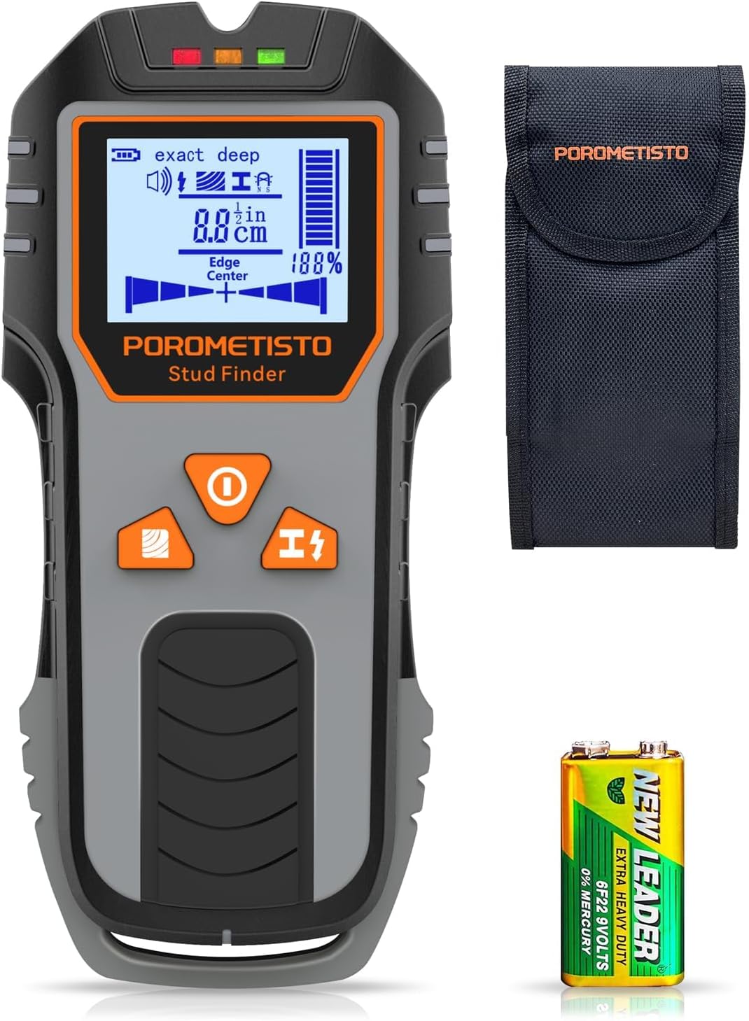 DSF01 Wandscanner, 6-in-1-Multifunktions-Bolzenfinder, Kabeldetektor für Holzpfosten, Eisenmetalle, Nichteisenmetalle, AC-Kabel