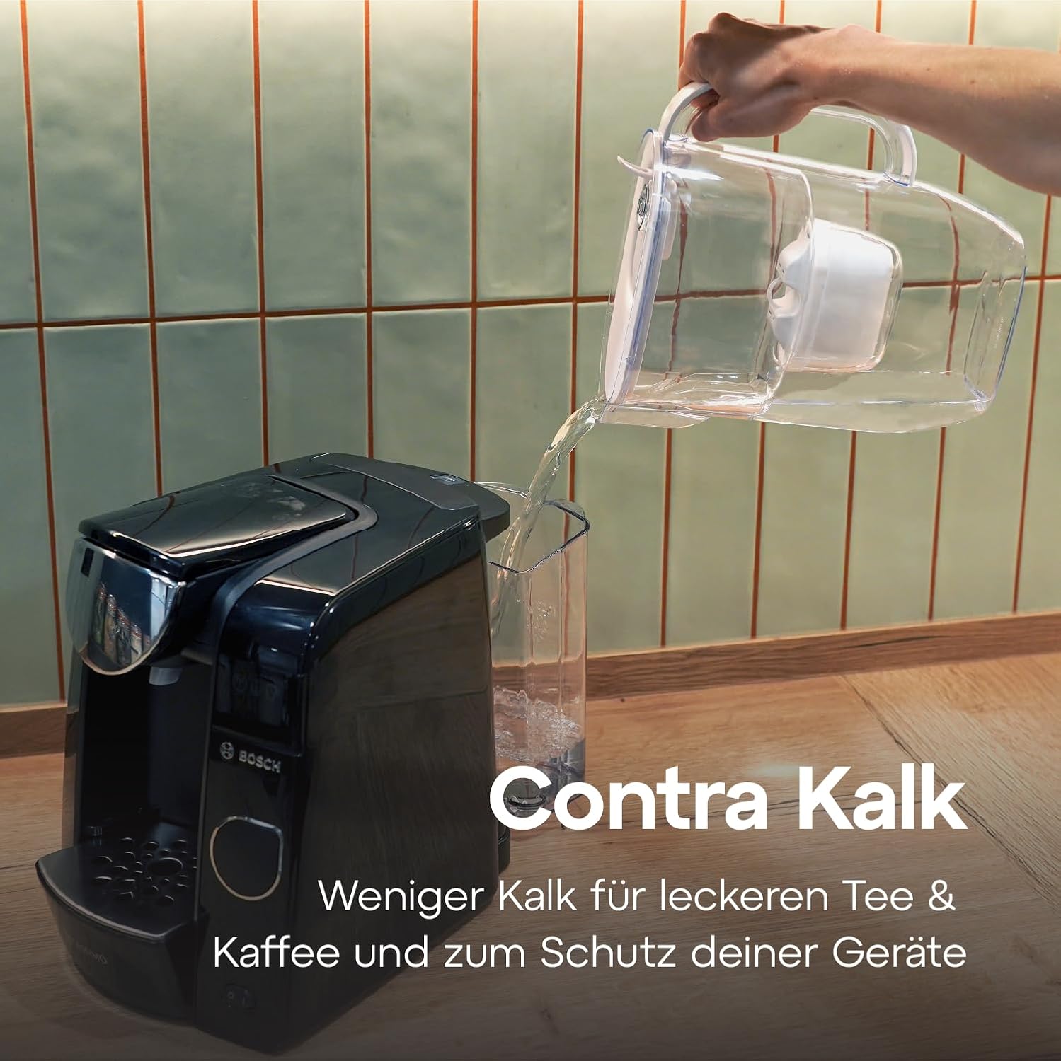 AQUAPHOR Frischwasserfilterkanne 3,2 L – Filterkanne mit 3 Maxfor+ Kartuschen – Trinkwasserfilter reduziert Kalk & Chlor – Für Kaffee, Tee & Trinkwasser – Weiß – Bild 6