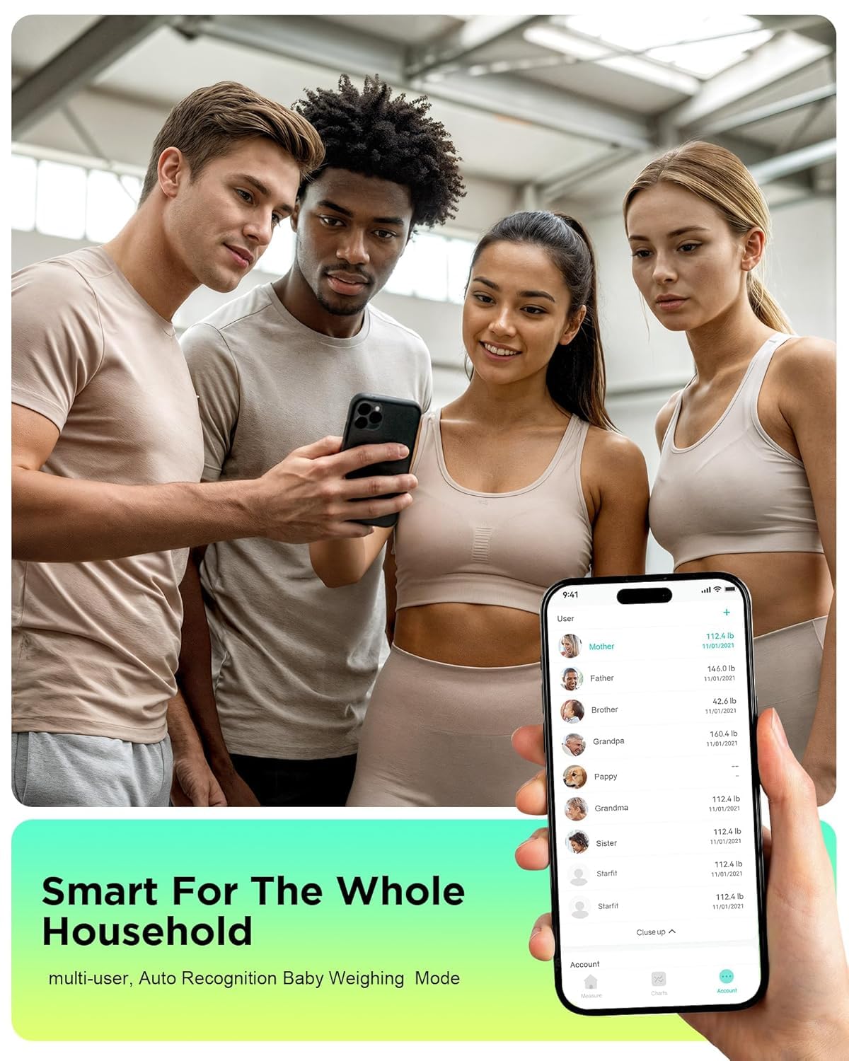 RunSTAR Körperfettwaage, Personenwaage digital mit 8 Elektroden für Körpergewicht und Körperfett, BMI, Muskelmasse und Analyse von 28 Körpermaßen App-Nutzung, 3-Metrik-Anzeige, 180kg – Bild 7