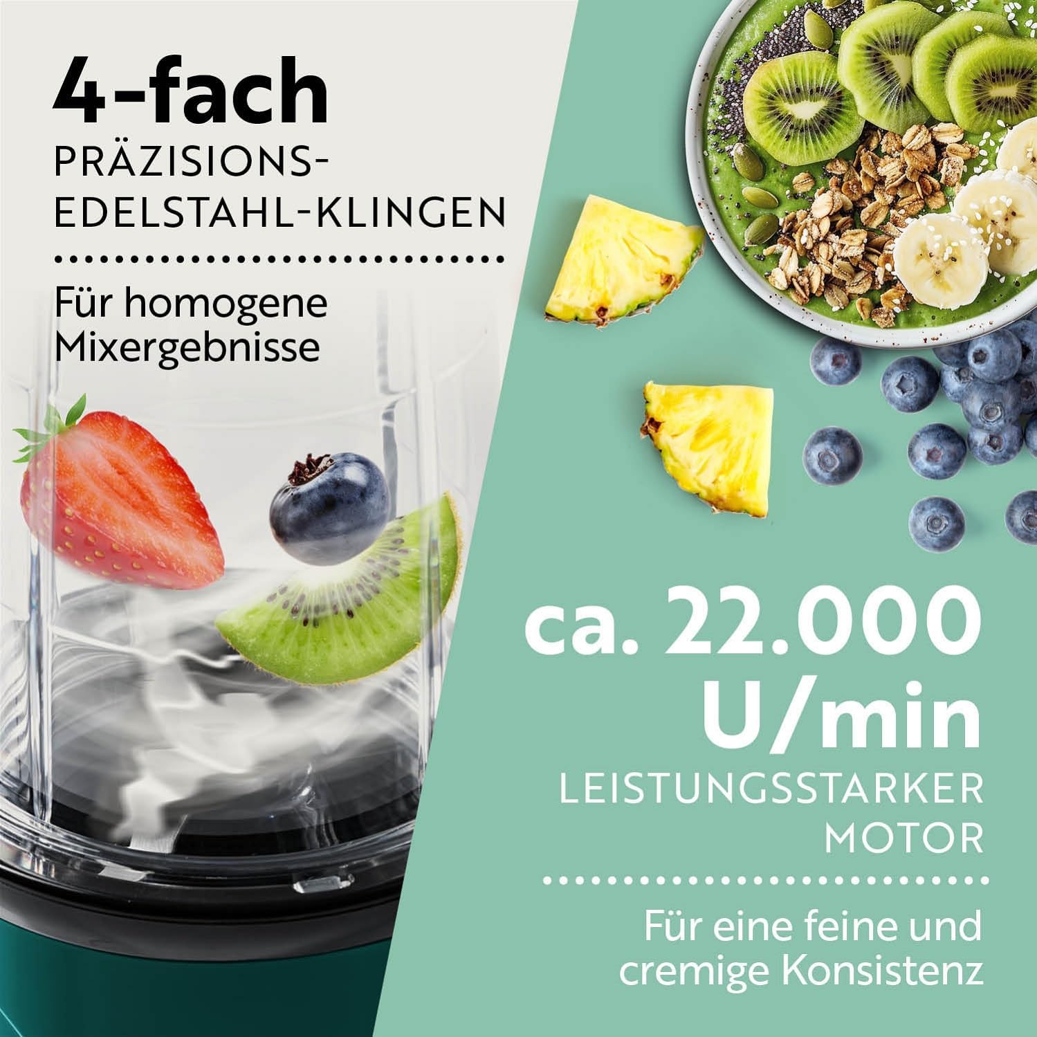 GOURMETmaxx 5611 Standmixer 400 Watt grün – Bild 5
