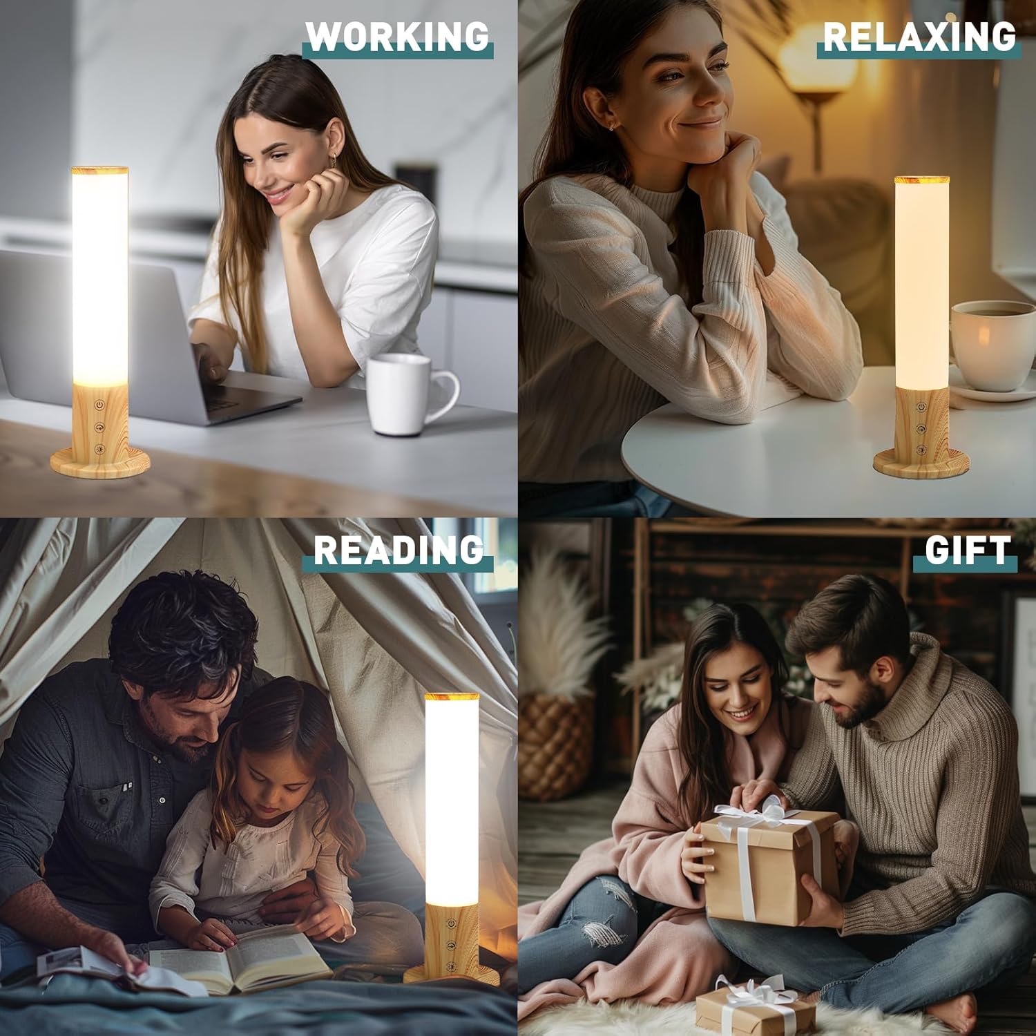 Caromolly Tageslichtlampe, Lichttherapielampe mit 3 Farbtemperaturen & 5 Helligkeitsstufen, Simulation von Tageslicht, Flimmern und UV-freiem LED-Tageslichtlicht, ideal für Zuhause und Büro – Bild 7