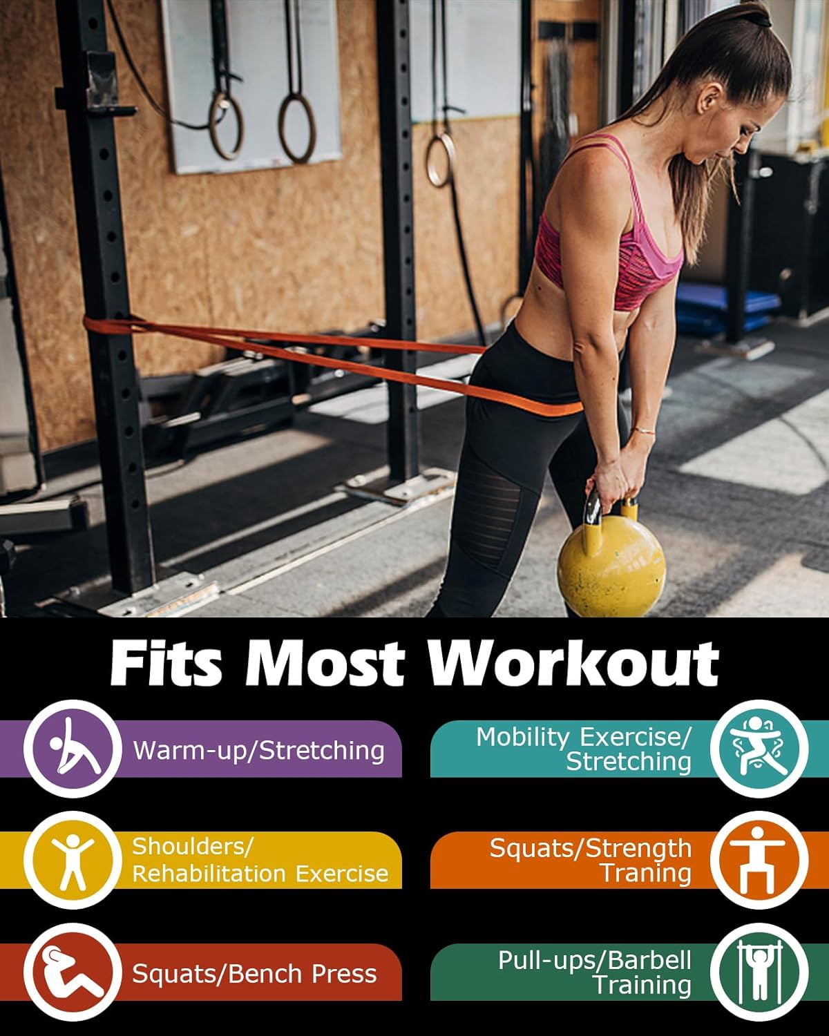 Zacro Widerstandsbänder, Fitnessbänder, Widerstandsbänder, Widerstandsband-Set mit Türanker, Fitnessbänder für Yoga, Pilates, Training, Physiotherapie, Klimmzughilfe, Krafttraining für Männer und – Bild 3