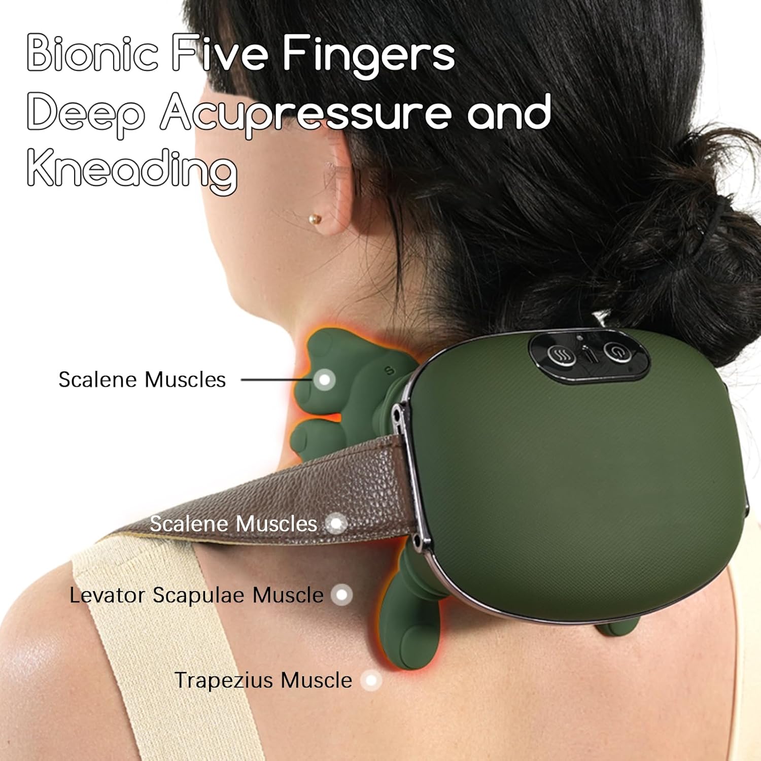 4D Bionic Hand-Nackenmassagegerät mit Wärme, elektrisches Massagegerät, tragbares Nacken- und Schulter-Shiatsu-Massagegerät, Massage zur Muskelentspannung, Geschenke für Frauen und Männer – Bild 2