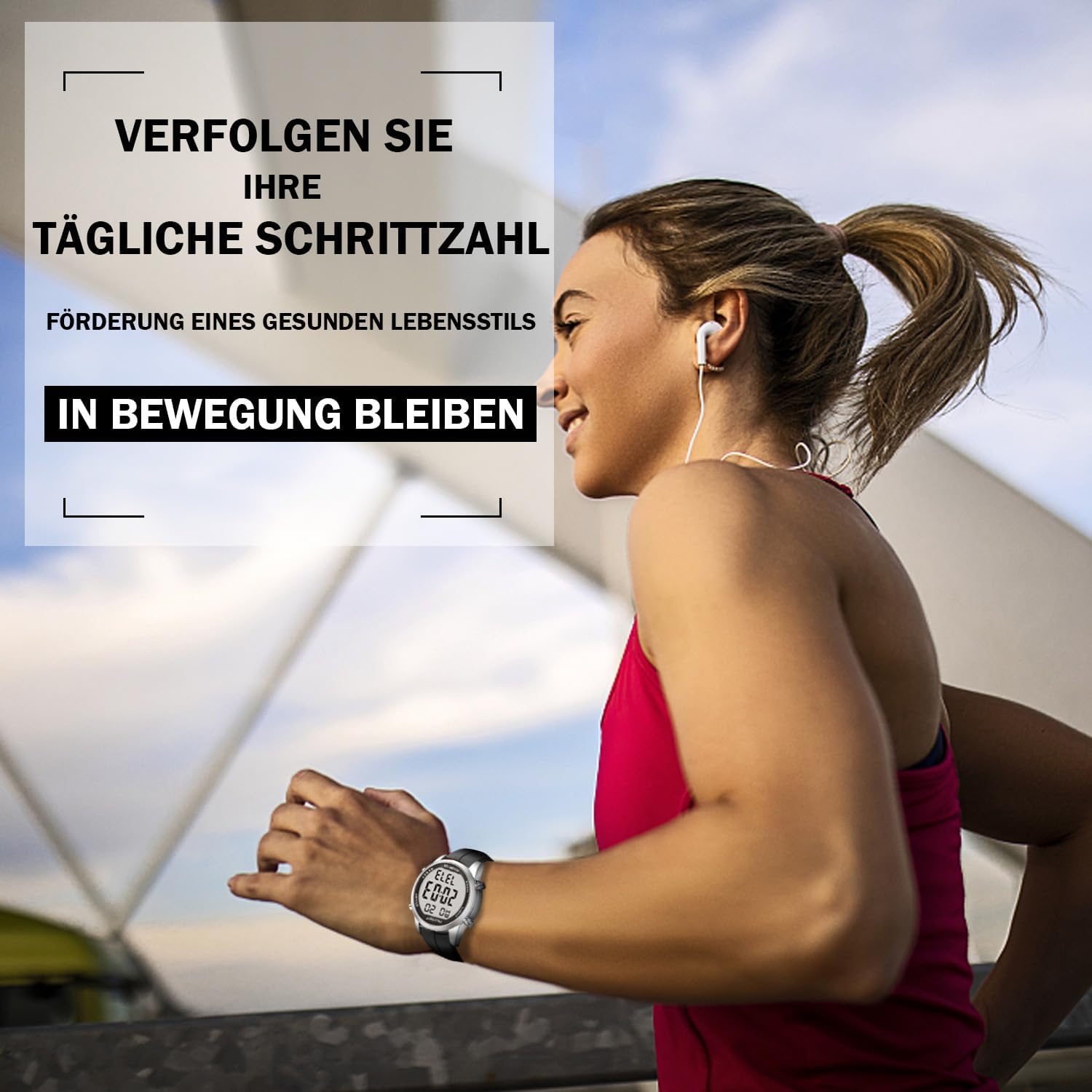 Schrittzähler Uhr Herren Ohne App und Handy,Großen Ziffern Digitaluhr,30M Wasserdicht,Fitness Tracker Fitnessuhr mit Schrittzähler Kalorienzähler – Bild 9