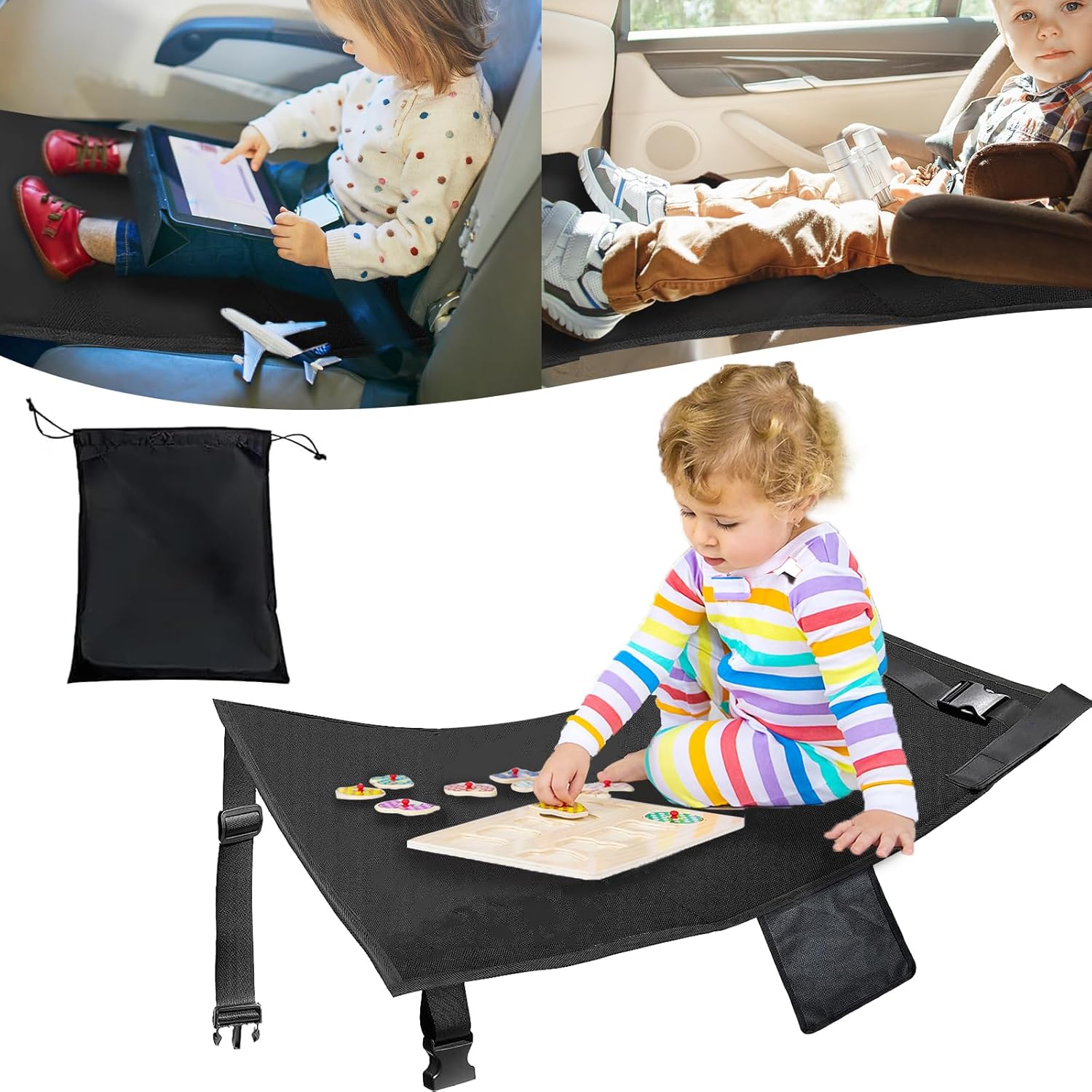 Flugzeug-Kinderschlafen, Kinder-Flugzeug-Fußstütze, Fußstütze Flugzeug, Gadgets, Reisebett, faltbare Flugzeug-Fußstütze für Kinder für Kurzstrecken-Flugreisen (schwarz)