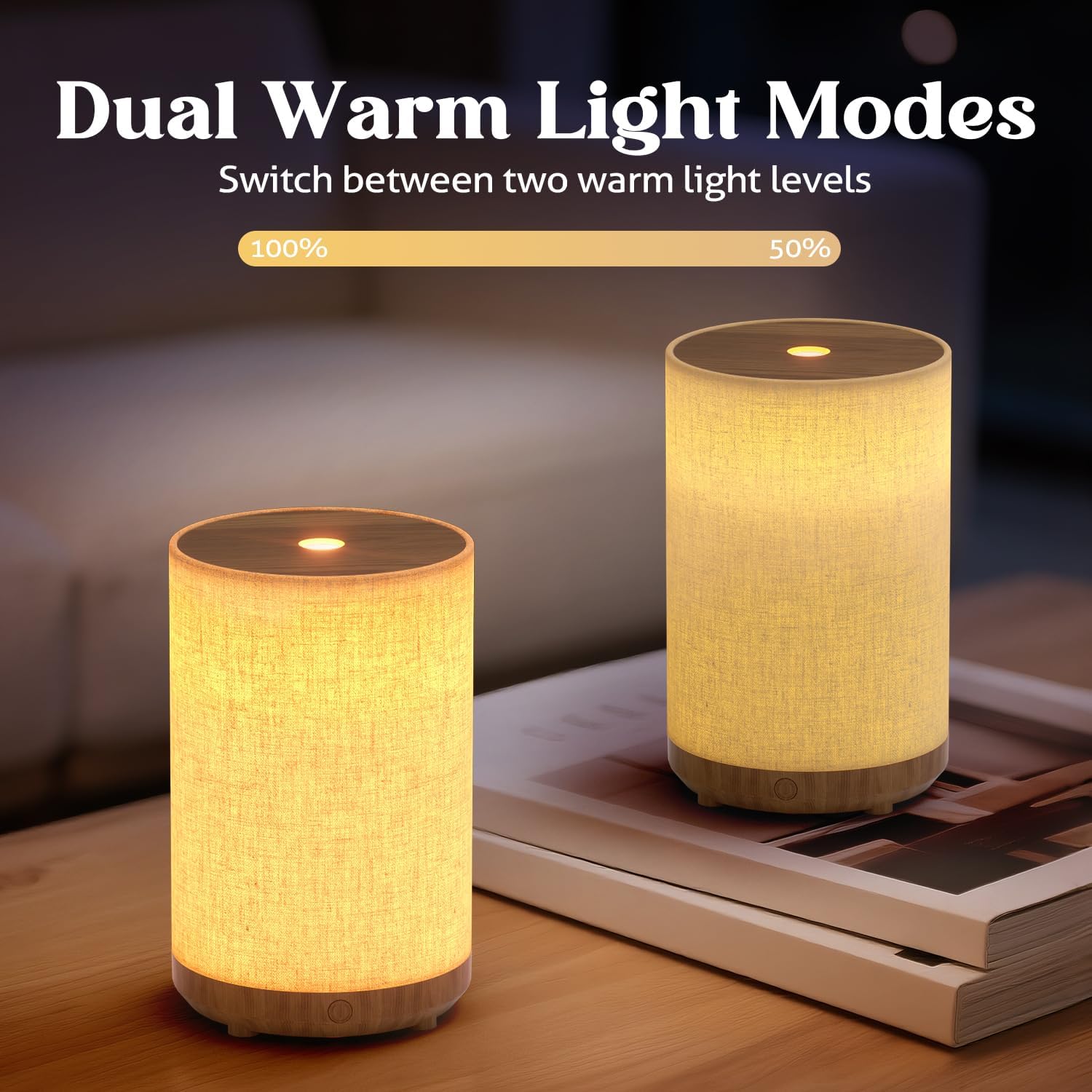 Mini-Stoff Aroma Diffuser, 120ml Diffusor für Atherische Öle, Ultraschall-Luftbefeuchter mit 8-Farben-LED-Licht, für Schlafzimmer Yoga, Geschenk – Bild 6