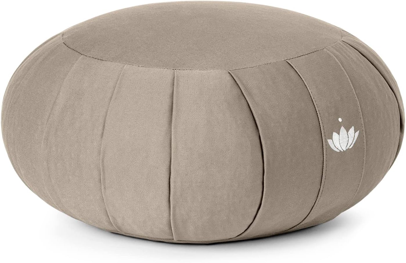 Lotuscrafts Zafu Zen Meditationskissen, Yogakissen, Sitzhöhe 15 cm, Yoga Zafu Kissen mit Dinkelfüllung, waschbarer Bezug aus Bio-Baumwolle, GOTS zertifiziert, mit Stickerei – Bild 2