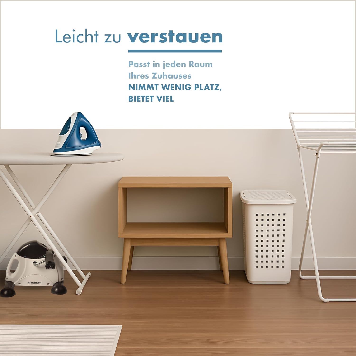 PORTENTUM Pedaltrainer für Senioren mit LCD-Display 6 Funktionen – Sitzender Beintrainer kompakt mit verstellbarem Widerstand und Tragegriff – tragbares Design als Mini-Heimtrainer für Zuhause – Bild 8