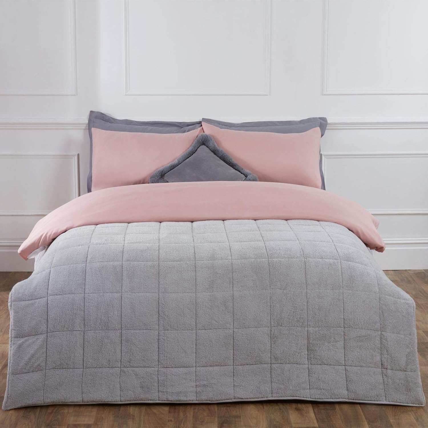 Brentfords Superweiche Teddy-Fleece-Decke für Erwachsene mit Mikro-Glasperlen, Schlaflosigkeit, Angst, Stressabbau, Silbergrau, 150 x 200 cm – 8 kg, BBWETEDSI02, 150 x 200cm, 8kg(17.6lb) – Bild 7