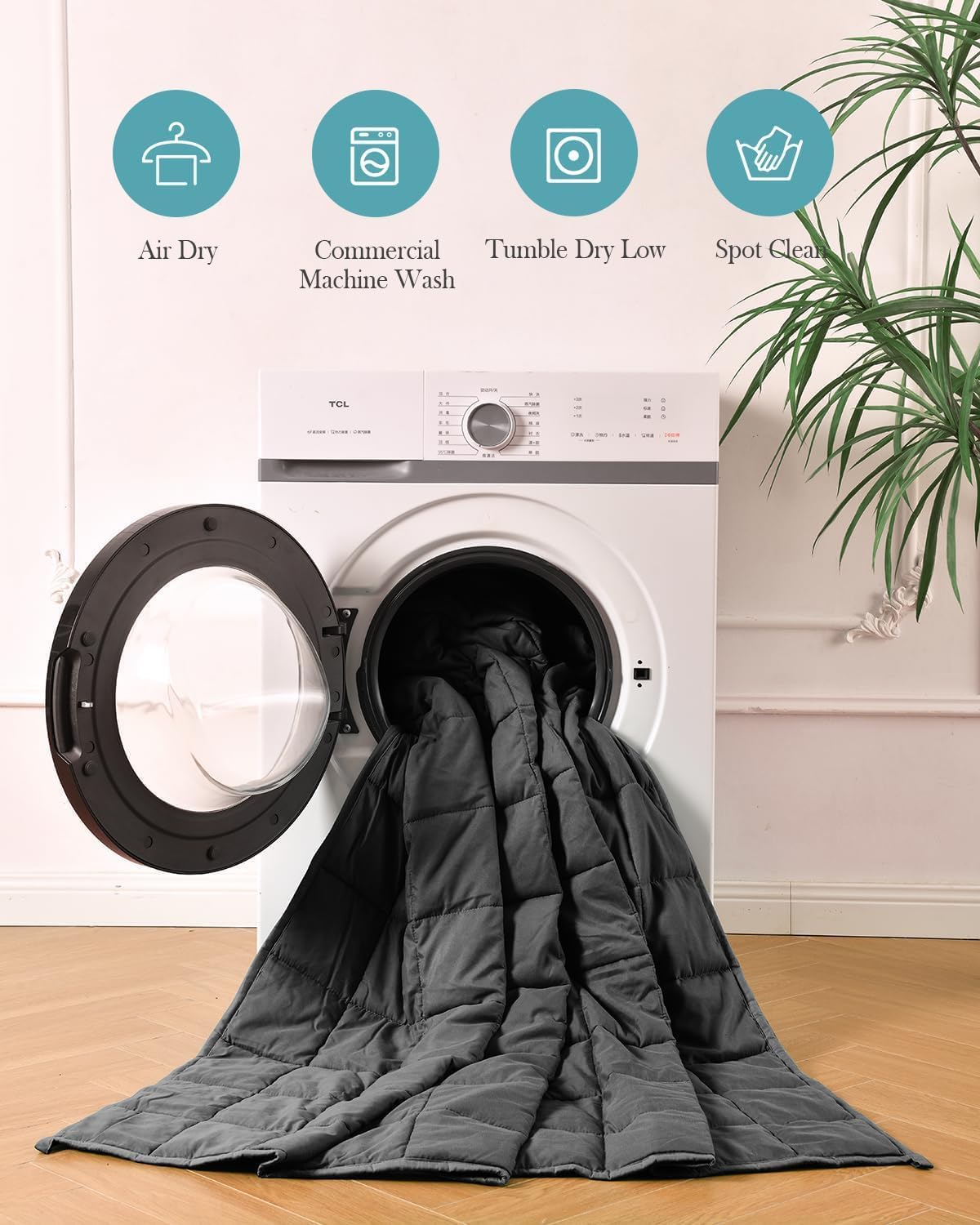 Sivio Gewichtsdecke 9 kg, weiche Gewichtsdecke für Erwachsene, atmungsaktive schwere Mikrofaser mit Glasperlen-Decke für Sofabett, alle Jahreszeiten, 150 x 200 cm, Schwarz – Bild 7