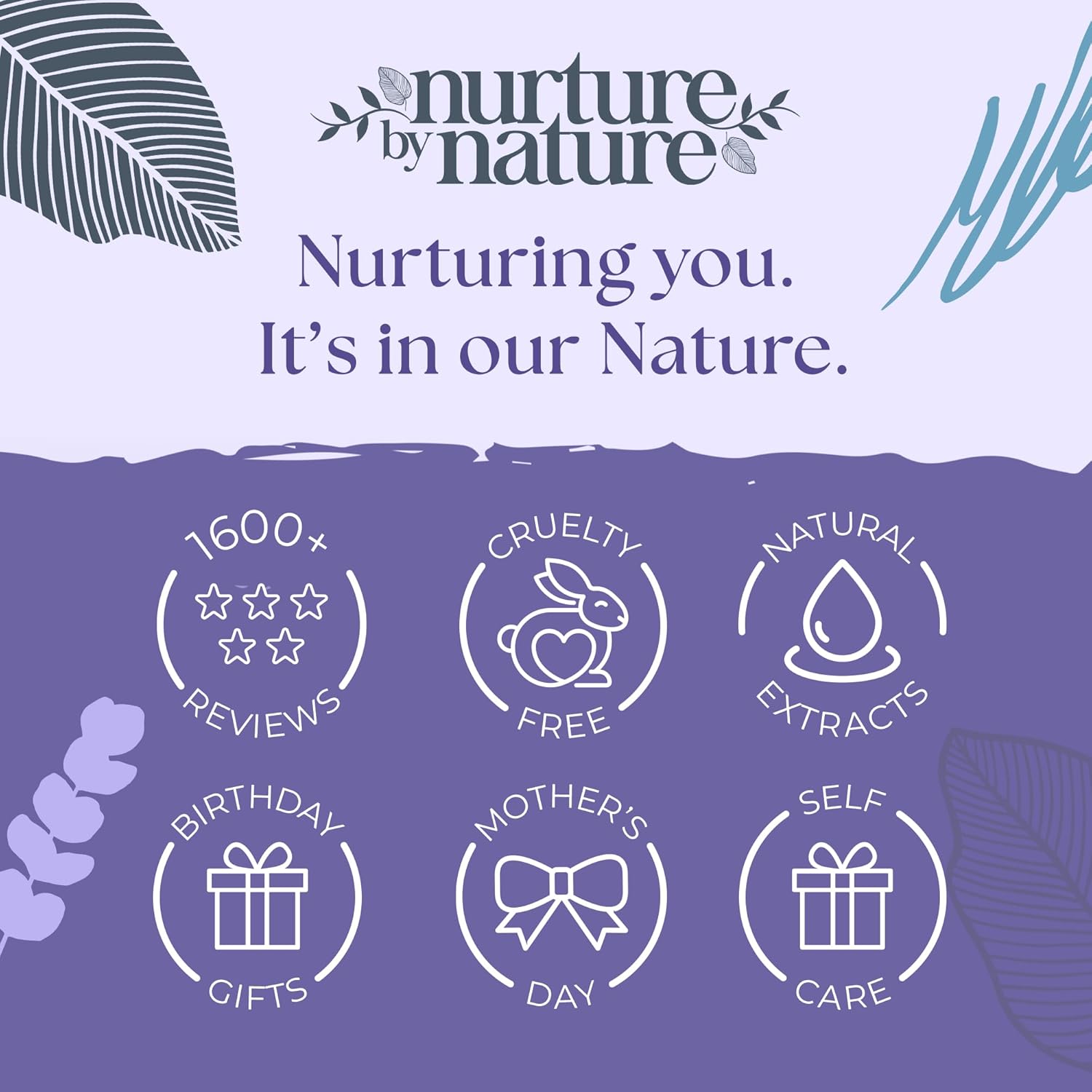 Nurture by Nature Relax & Calm Verwöhnendes Spa-Geschenkset, Badeset, Lavendel, Badesalz, Aromatherapie, Seife, Badebomben, Kerze und mehr, Geschenk für Frauen, Sie – Bild 9