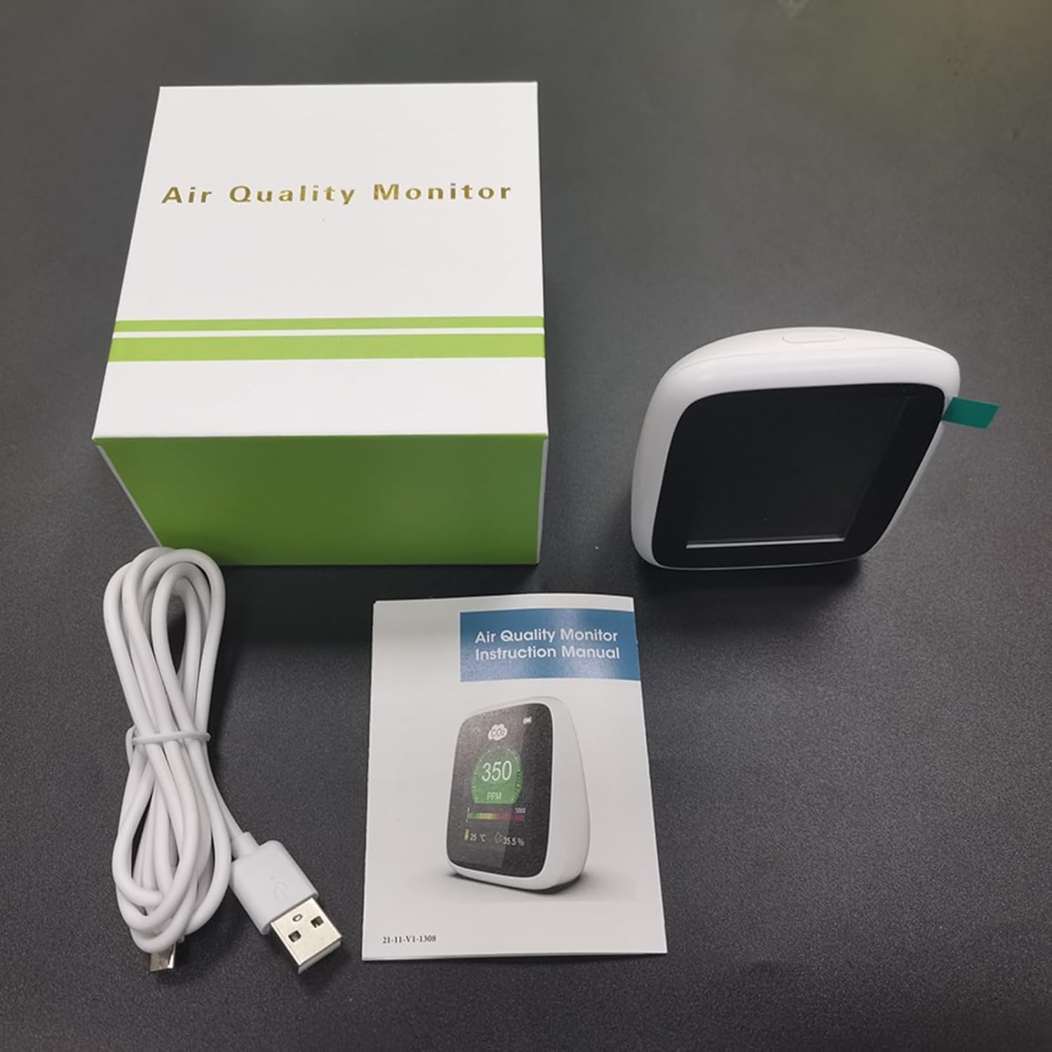 Tragbarer 3-in-1-CO2-Detektor mit NDIR-Sensor, Echtzeit-Luftqualitätsüberwachung für Temperatur/Luftfeuchtigkeit (70 x 80 x 35 mm, einstellbarer Alarm, USB-betrieben) für Zuhause/Reisen/Auto – Bild 9