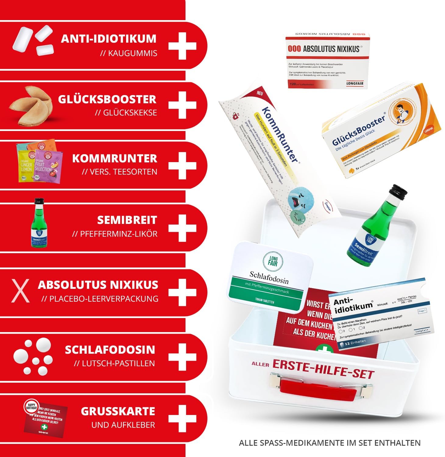 Longfair 60. Geburtstag | Erste-Hilfe-Set-Geschenkbox, lustige Sanitärbox | 8 Stück | Lustiges Geschenk zum 60. Geburtstag – Bild 3