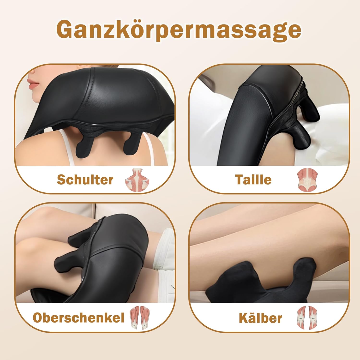 Joyset Shiatsu Massagegerät 4D, kabelloses Nackenmassagegerät mit Wärme für Nacken und Rücken zur Schmerzlinderung, Nackenmassage für Nacken, Schulter, Rücken, Geschenke für Frauen Männer – Bild 6
