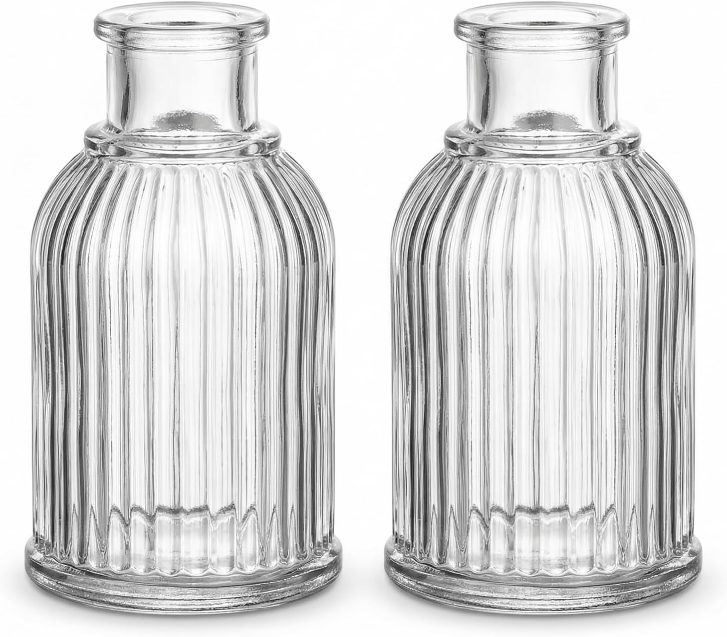 2 Stück Glasdiffusorflaschen, Aromatherapie Glasflasche, Leere Diffusor Flasche mit römischen Streifen, Glasflaschen für Raumduft Diffusor, für Wohnzimmer Schlafzimmer Badezimmer Spa (100, Milliliter)