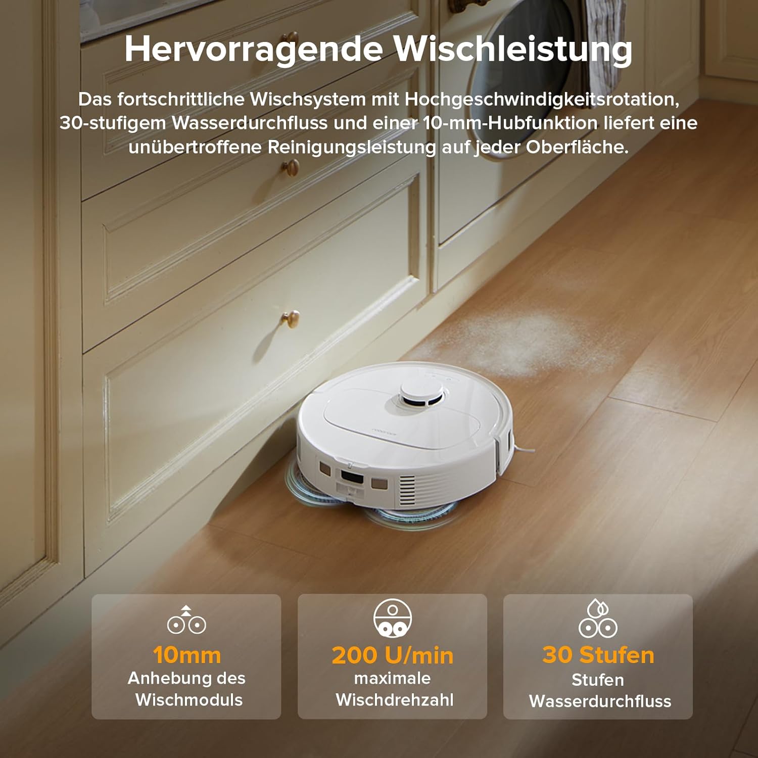 roborock Qrevo Series Roboterstaubsauger mit Wischfunktion, 8000 Pa Saugleistung (verbessert durch Qrevo S), Anti-Tangling-Seitenbürste, Hindernisvermeidung, LiDAR-Navigation, All-in-One-Dock, Weiß (QV 35A-Set) – Bild 5