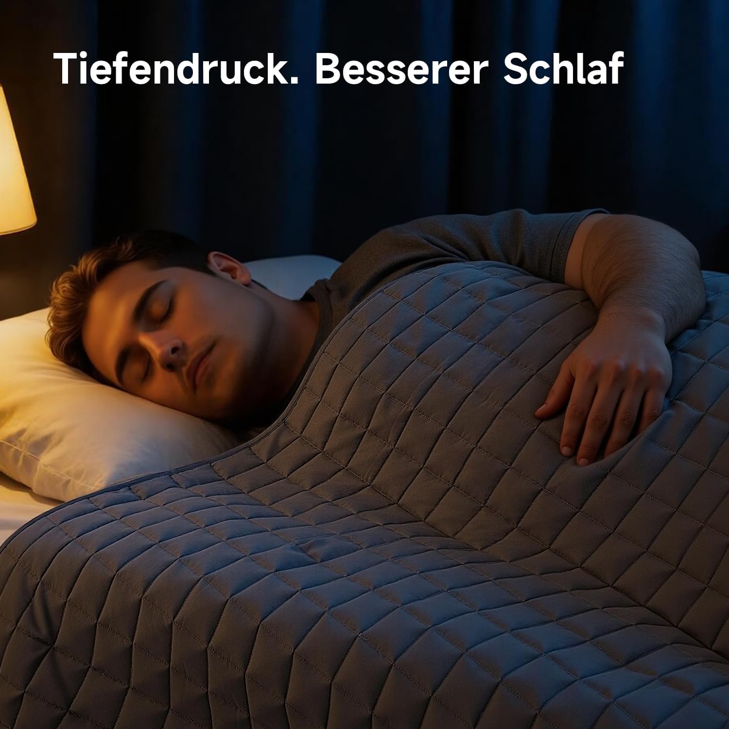 KANKAEU Gewichtsdecke 150 x 200 cm 7 kg – Gewichtsdecke mit Glasperlen – Anti-Stress-Decke gegen Schlafstörungen für Tiefschlaf – atmungsaktiv und maschinenwaschbar (60–80 kg) – Bild 4
