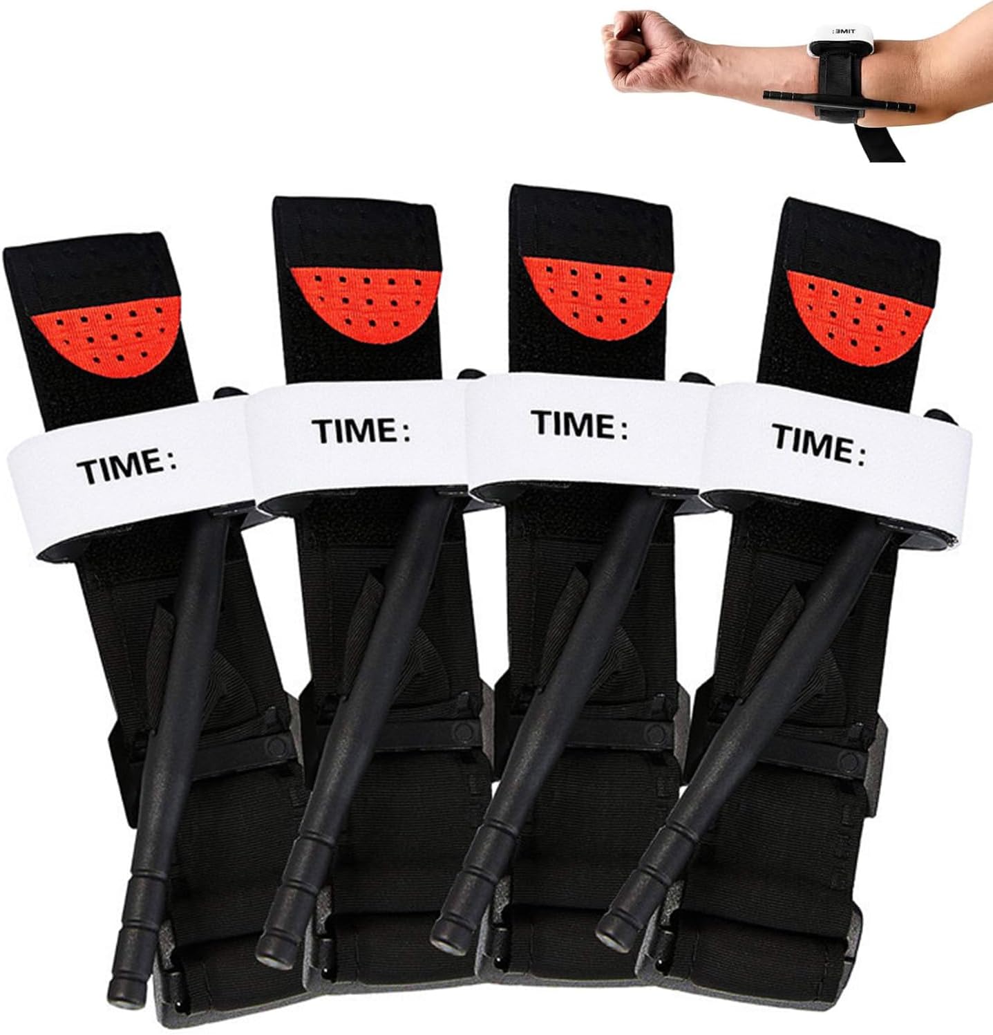 4 Stück Tourniquets, Taktische Tourniquets, Notfall-Erste-Hilfe-Set Outdoor, Einhand-Erste-Hilfe-Set für Notfallblutungen, Militärisches Taktisches Tourniquet, für Sport, Camping, Militär, Klettern