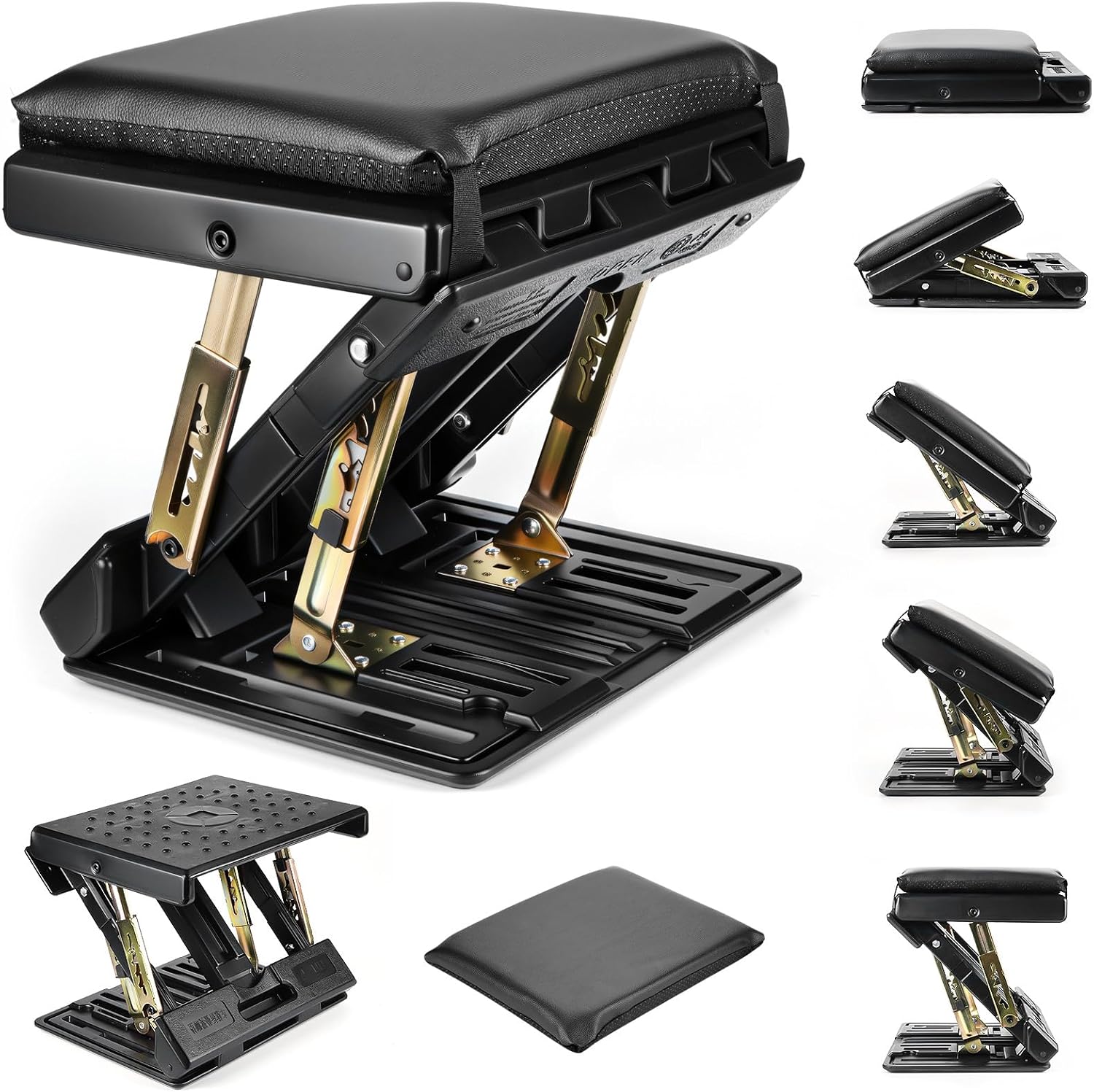 Schreibtisch-Fußstütze, 4 Höhenverstellungen, ergonomische Fußstütze, verstellbar mit abnehmbarem Kissen, rutschfeste Fußstützen für Auto, Schreibtisch, Büro, Zuhause, Reisen, Schwarz