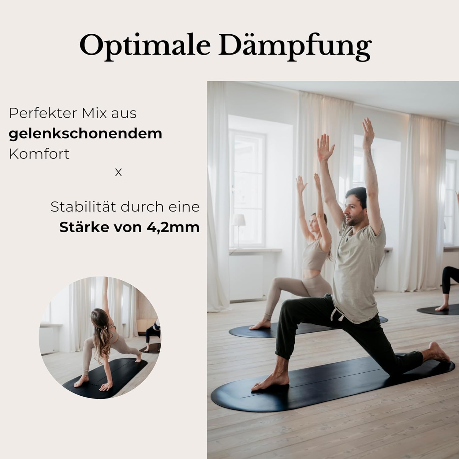 Ovale Yogamatte & Pilatesmatte in Kapselform, 190 x 68 x 0,42 cm, gelenkschonend, rutschfest & biologisch abbaubar, inklusive Tragegurt, TÜV geprüft & REACH zertifiziert – Bild 8