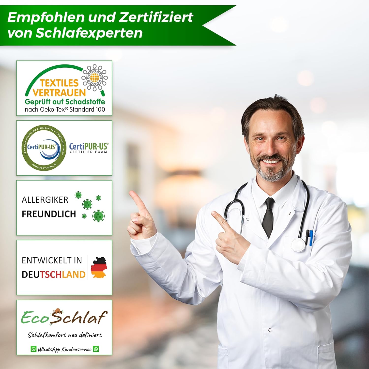 Orthopädisches Kissen, Premium Nackenstützkissen, zertifiziert, Seitenschläferkissen, Nackenkissen aus weichem Memory-Schaum, ergonomisches Kissen, Nackenschmerzen, Anti-Schnarch-Kissen (weiß) – Bild 2