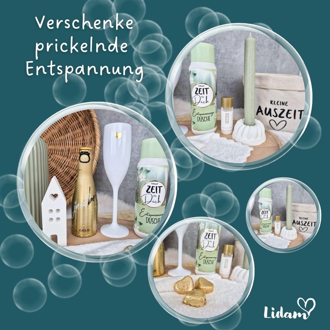Geschenkkorb Damen mit Aromapflege Duschbad Geschenkset Wellness Kleine Auszeit im Baumwollkorb als Geschenk Freundin Entspannungsgeschenk Frauen Geburtstagsgeschenk Frau – Bild 5