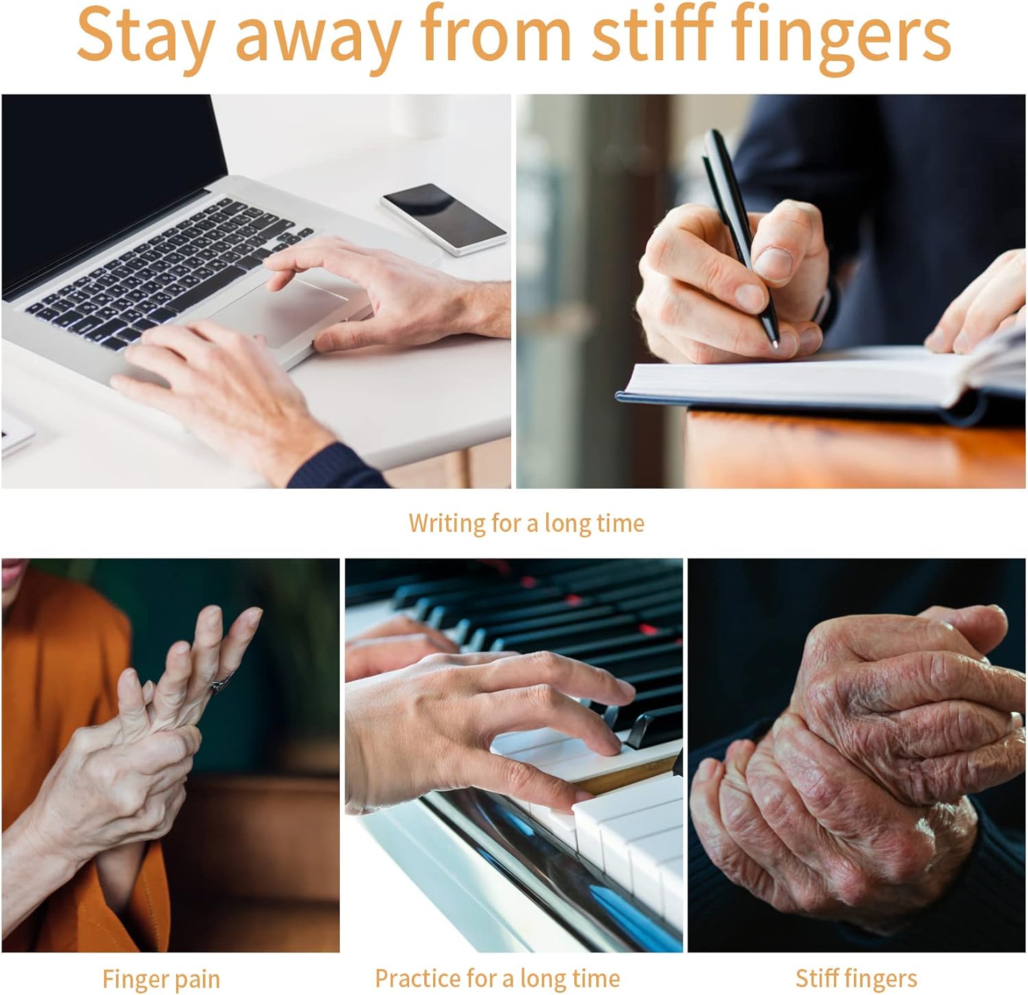 14 Stück Fingermassageringe und Massagearmbänder (10 Ringe, 4 Armbänder), Akupressurring-Set für Jugendliche, Erwachsene, Stressreduzierer und Finger-Handgelenk-Massagegerät – Gold, Silber (14) – Bild 6