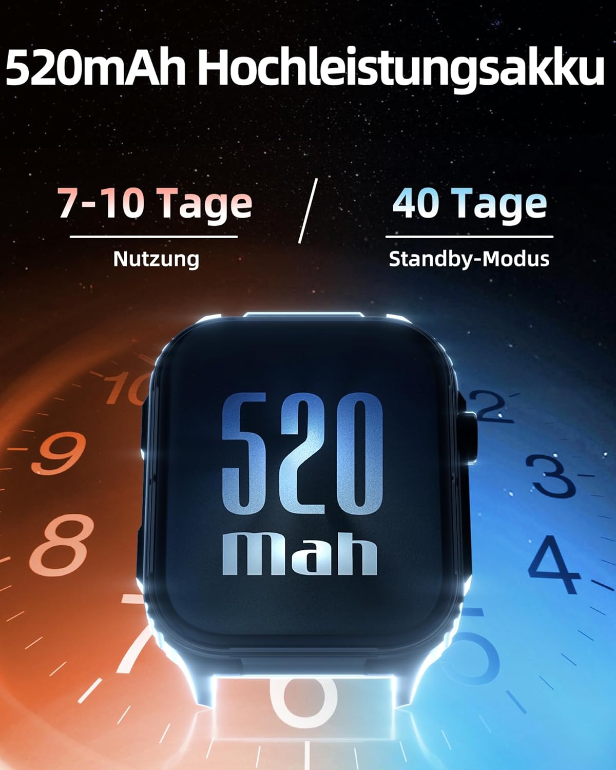 Parsonver Herren-Smartwatch mit integriertem GPS, 10 Tage Akkulaufzeit, Fitnessuhr mit Bluetooth-Anrufen, 100+ Sportmodi, Herzfrequenz, Schlaf, 400+ Zifferblätter, Kompass, (Schwarz, 1,95 Zoll) – Bild 8