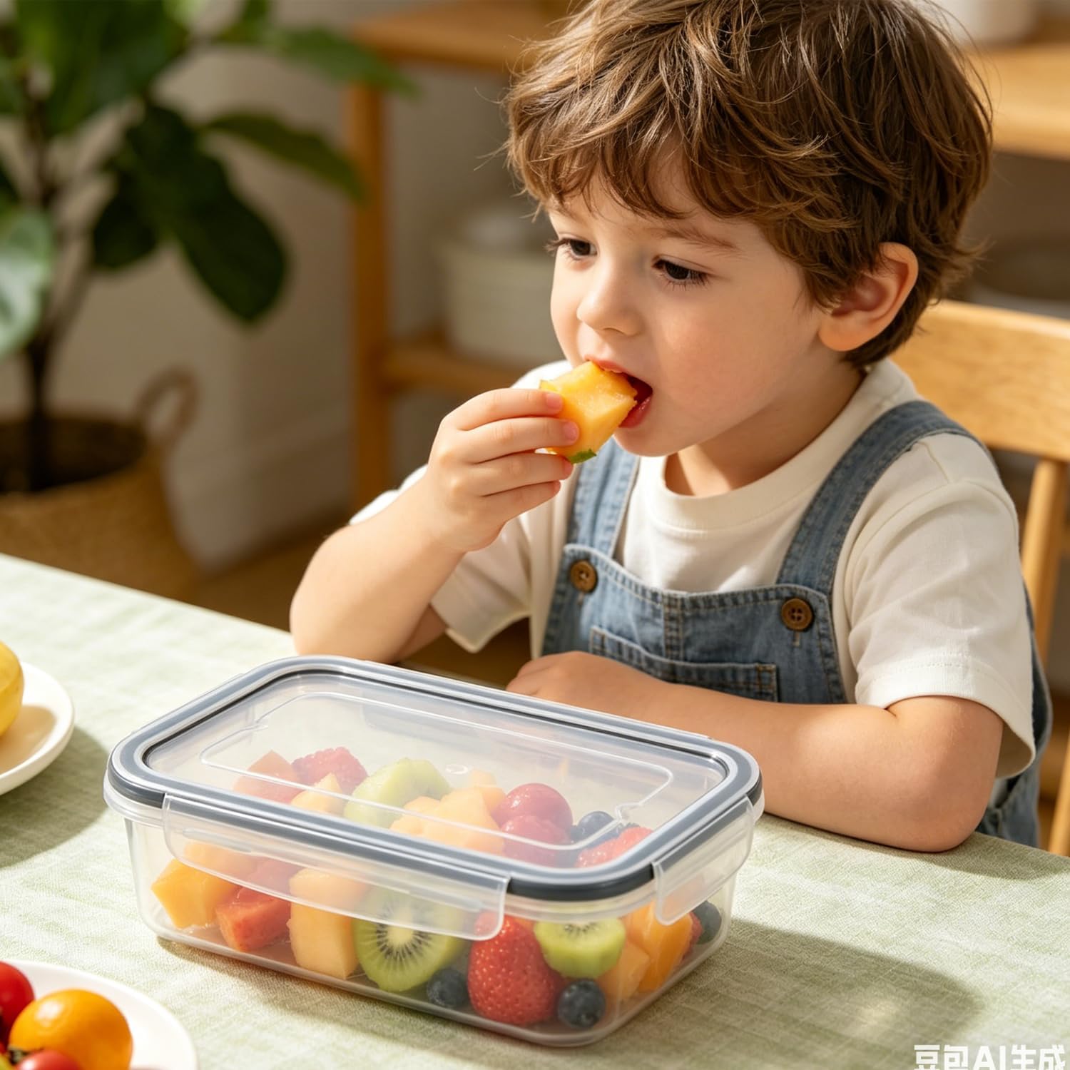 6er-Pack 320 ml Frischhaltedosen mit Deckel, Kunststoff, stapelbare Meal-Prep-Boxen für Kühl-/Gefrierschrank, quadratische Meal-Prep-Boxen, BPA-frei, transparent, luftdicht, auslaufsicher – Bild 7