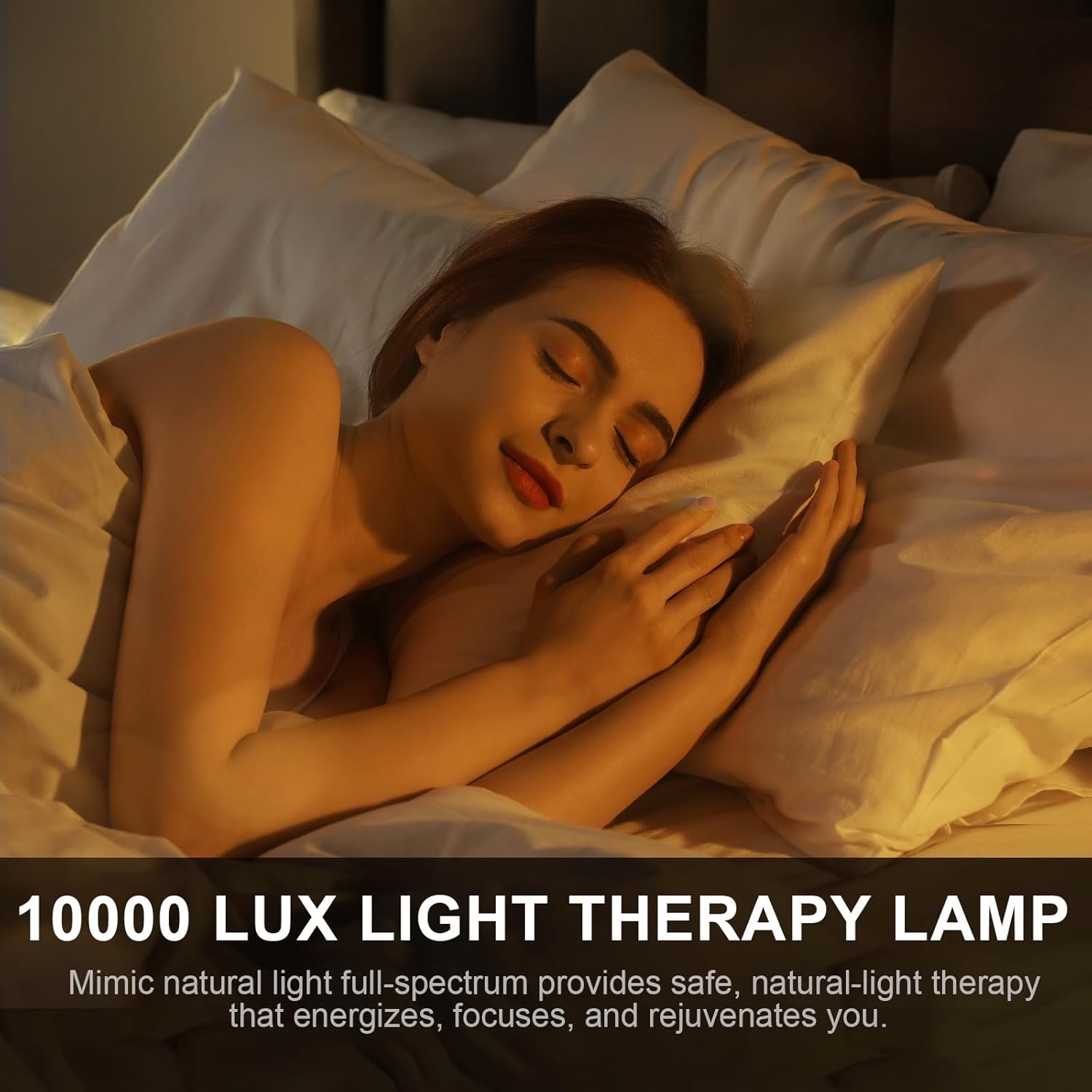 Tageslichtlampe Schreibtisch, Tageslichtlampe 10000 Lux mit 3 Farbtemperaturen, 6 Helligkeitsstufen, 10/20/30 Minuten Fernbedienung & Touch-Steuerung Tageslichtlampe (Schwarz) – Bild 3