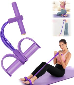 6 Tube Fitnessbänder mit Pedal –...
