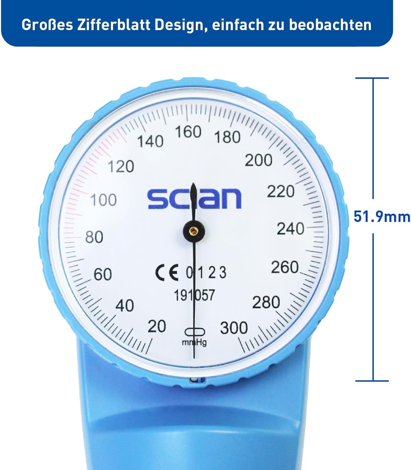 Scian Manuelles Blutdruckmessgerät – Aneroid-Blutdruckmessgerät mit D-Ring, Universalmanschette, 22–42 cm, Tragetasche für Krankenschwestern, Ärzte, Senioren, Erwachsene (Himmelblau) – Bild 5