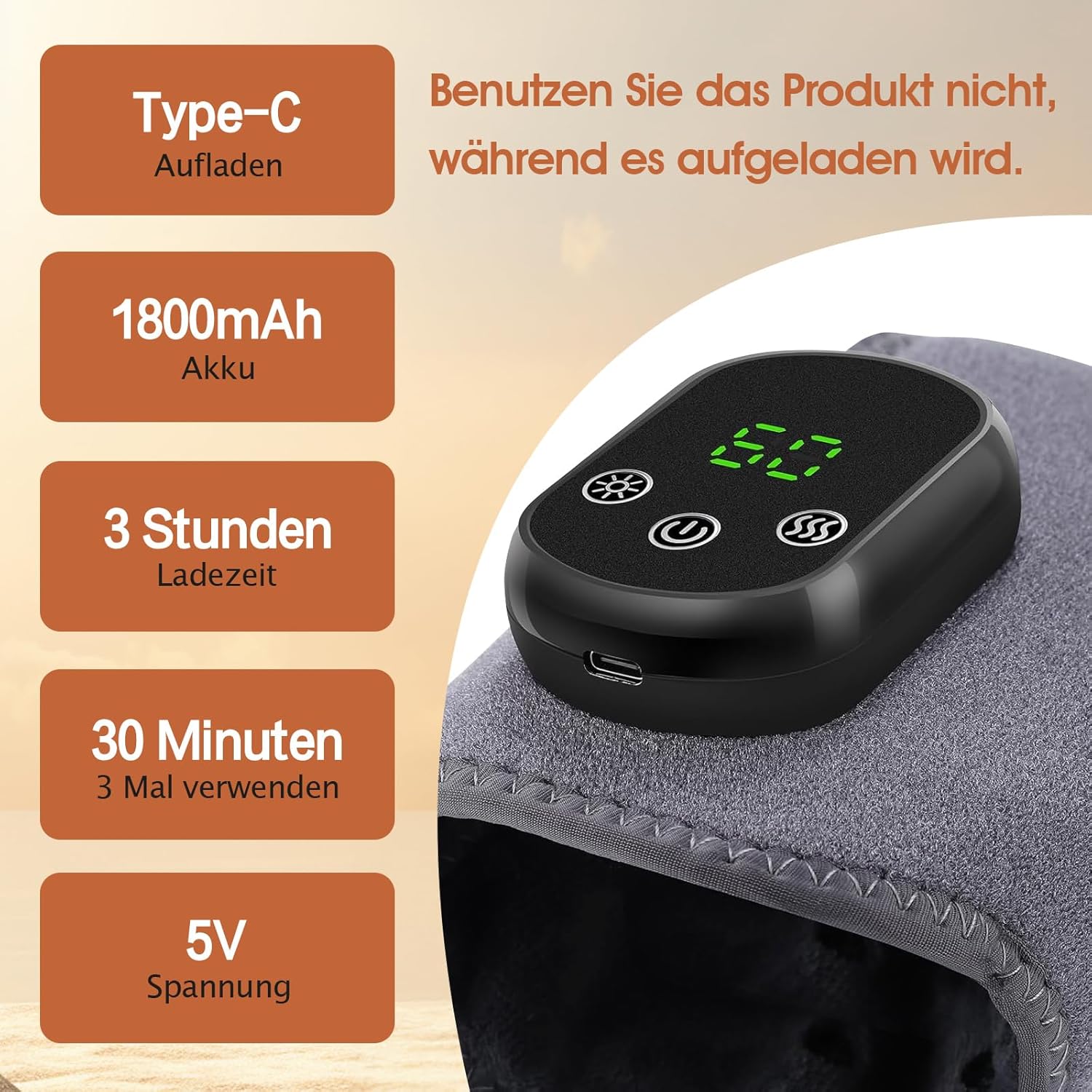 2er-Pack tragbares kabelloses 3-in-1-Fußmassagegerät – für Füße und Knöchel, mit Wärme und Vibration, Geschenk für Männer und Frauen – Bild 7