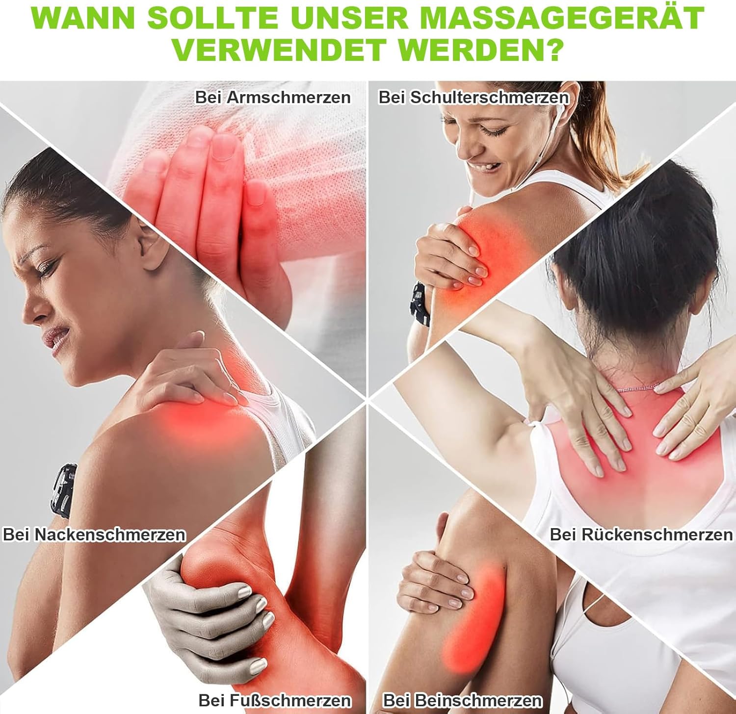 iKristin Shiatsu-Massagekissen, Rückenmassagegerät mit sechs mehrfach rotierenden Massageköpfen mit Wärmefunktion für Nacken, Schulter, Rücken, Büro, Zuhause – Bild 4