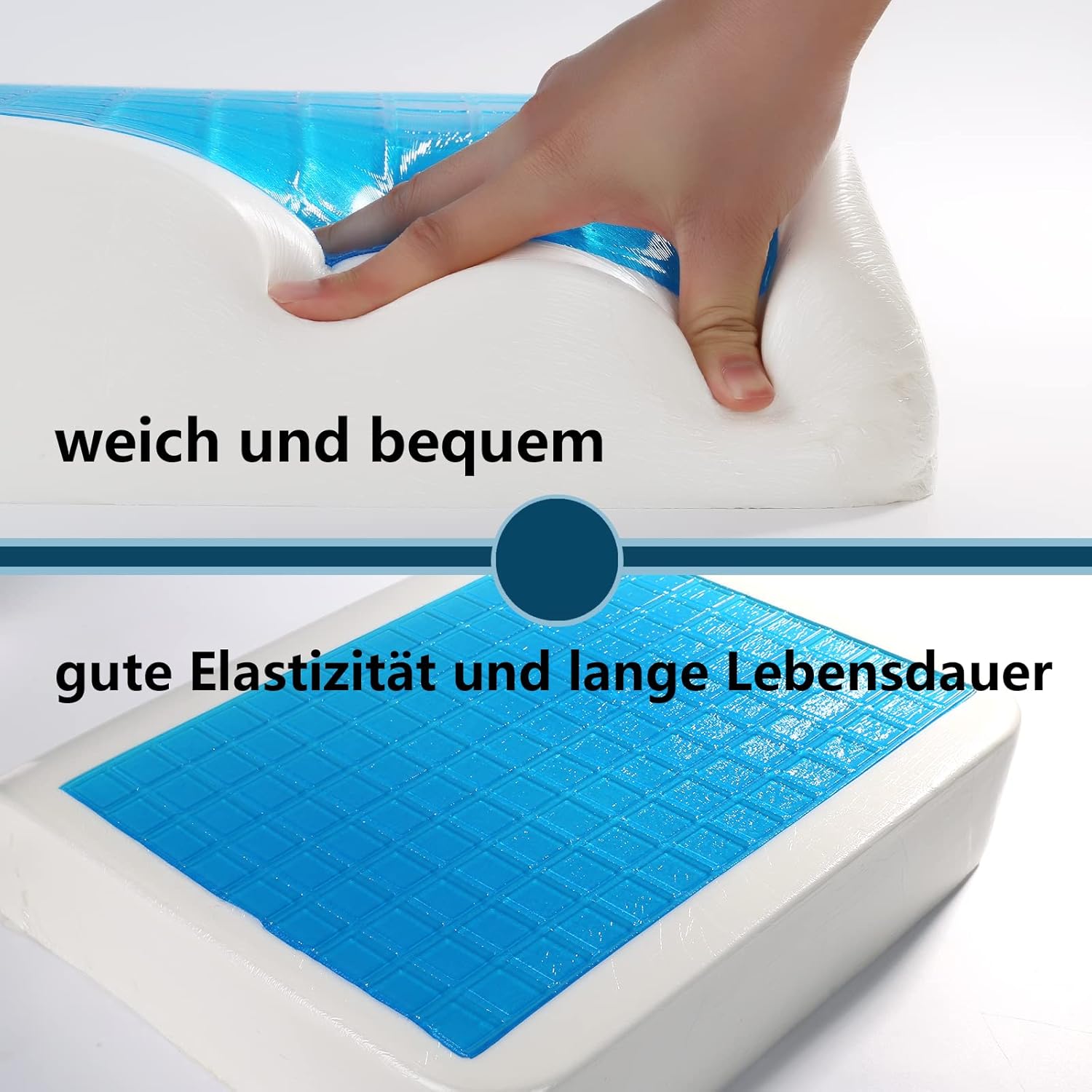 YOUFI Großes Sitzkissen, 10,5 cm, dicker Memory-Schaum für Bürostuhl, mit Kühlgel für Ischias, Steißbein, Rücken, dickes Kissen, 48 x 45 x 10,5 cm (schwarz) – Bild 6