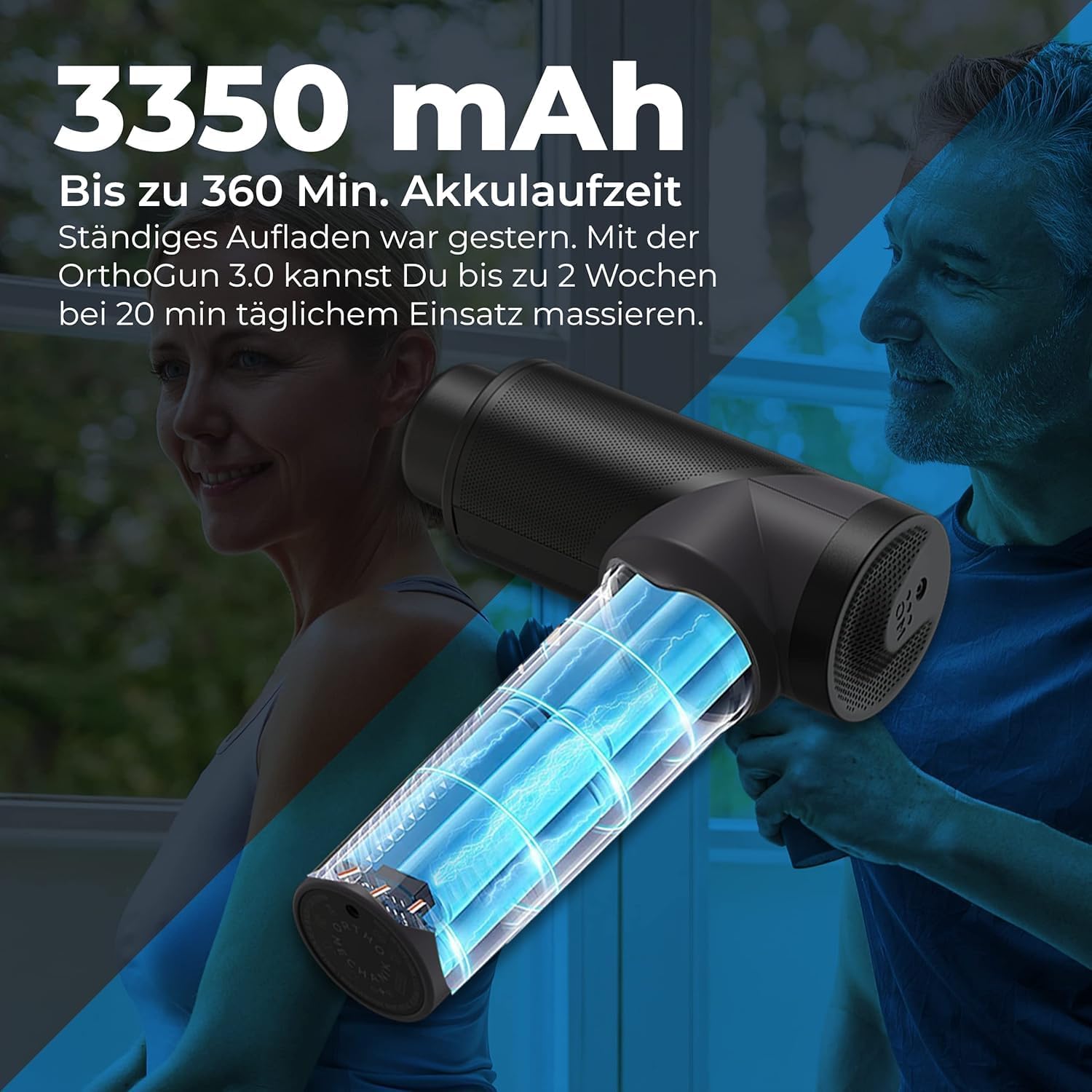 OrthoMechanik 3.0 | OrthoGun ohne Koffer | Massagepistole mit App & 4 Aufsätzen | 160-W-Motor und 5 Intensitäten zur Schmerzlinderung und Entspannung | Bis zu 360 Minuten Laufzeit – Bild 5