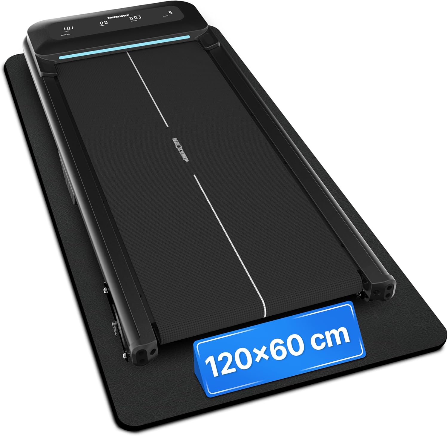 NEOLYMP Bodenschutzmatte Fitnessgeräte (120 x 60 cm) – Laufbandmatte 8 mm Stärke – langlebig, rutschfest & stoßdämpfend – Fitness-Unterlegmatte für Crosstrainer – Gymnastikmatte, Fitnessmatte – Bild 4