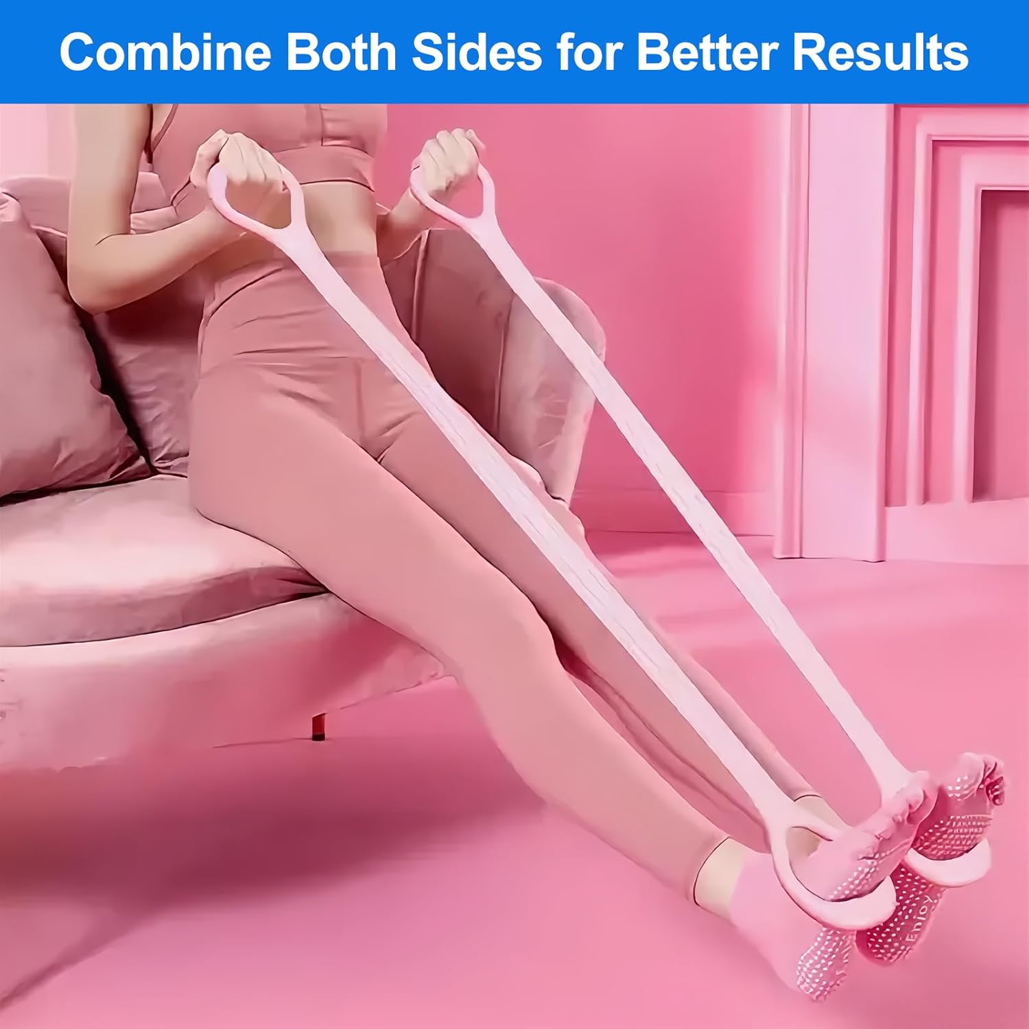 3 Stück Grip Elastic Zugseile, 45 cm Pilates Squat Chest Expander, Muskeltraining Extender, Figur 8 Widerstandsbänder, Übungsbänder Pilates Stretchbänder für Finesstraining Gymnastik Yoga Pilates – Bild 5