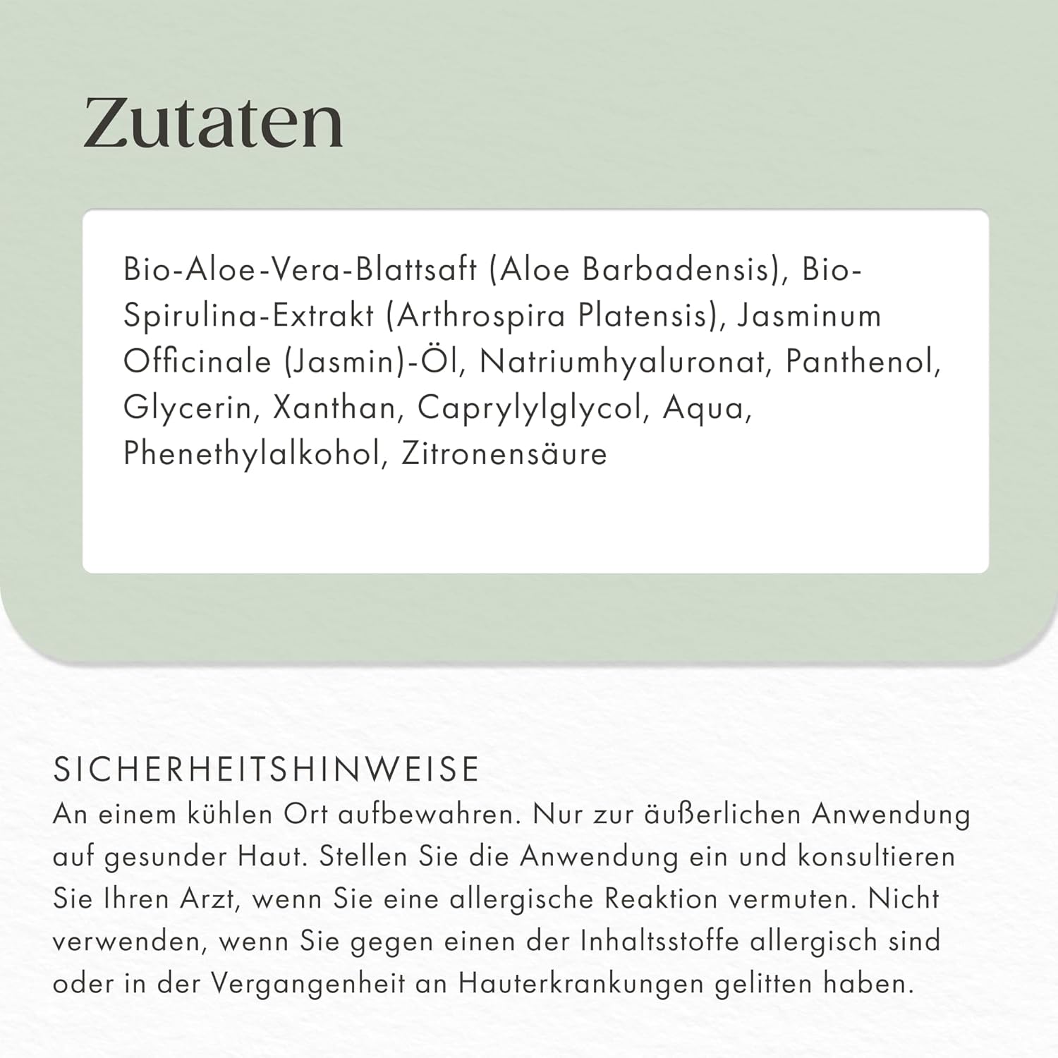 ÖKO-Testauszeichnung sehr gut - Bio-Aloe-Vera-Gel mit Jasmin-Duft 200 ml / Sonnenschutz-Glasflasche / mit Hyaluronsäure, Bio-Spirulina & Panthenol / After Sun / vegane Naturkosmetik hergestellt in Deutschland – Bild 7