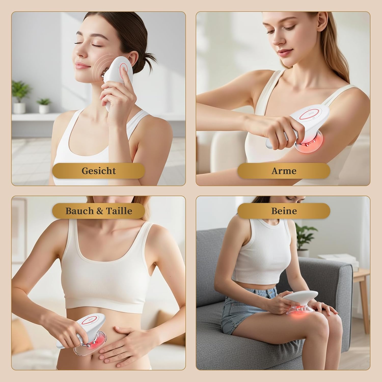 Ehomfory 3-in-1-Schröpfmassagegerät mit Lymphdrainagegerät, Cellulite-Massagegerät, Massagepistole und EMS- und Rotlichtfunktion zur Gesichtsstraffung und Körperkonturierung, tragbar – Bild 2