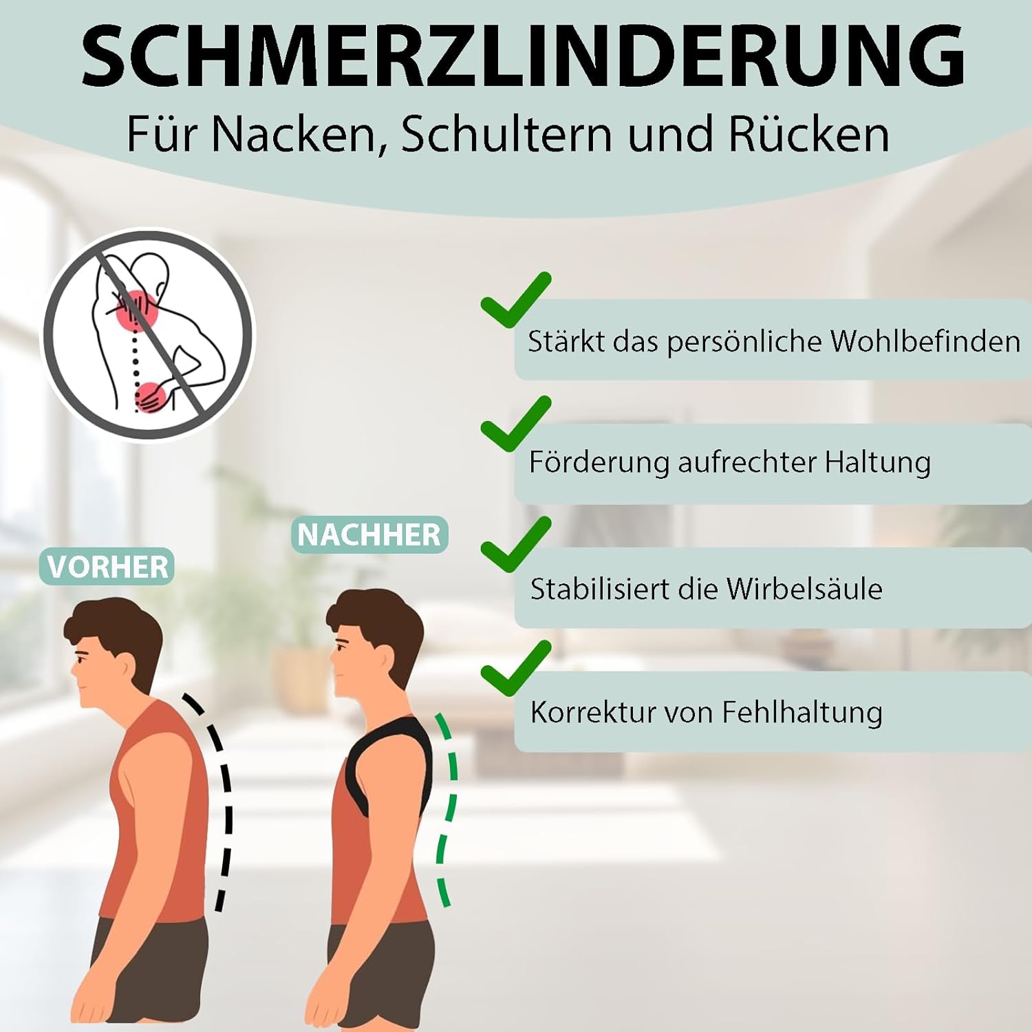 Rückenglätter, Haltungskorrektur für Männer und Frauen, atmungsaktiver Haltungstrainer mit verstellbaren Schultergurten, lindert Rückenschmerzen und beugt Buckel vor (Grau XL) – Bild 3