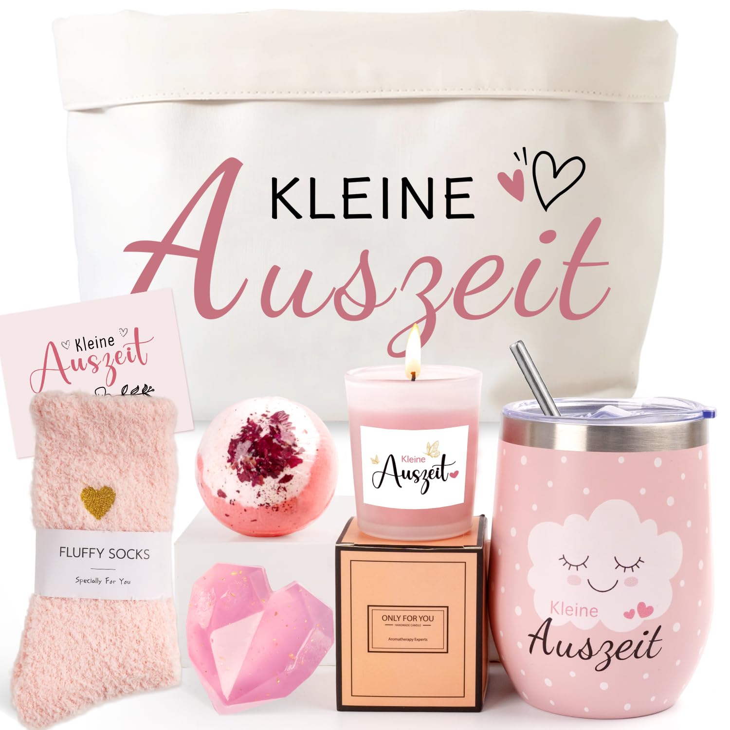 Kleine Auszeit Geschenk, Auszeit Geschenkkorb Wellness Geschenke Set für Frauen,Entspannung Ritual Geschenkset für frauen Freundin,Geburtstagsgeschenk für Oma Beste Kollegin (Auszeit)