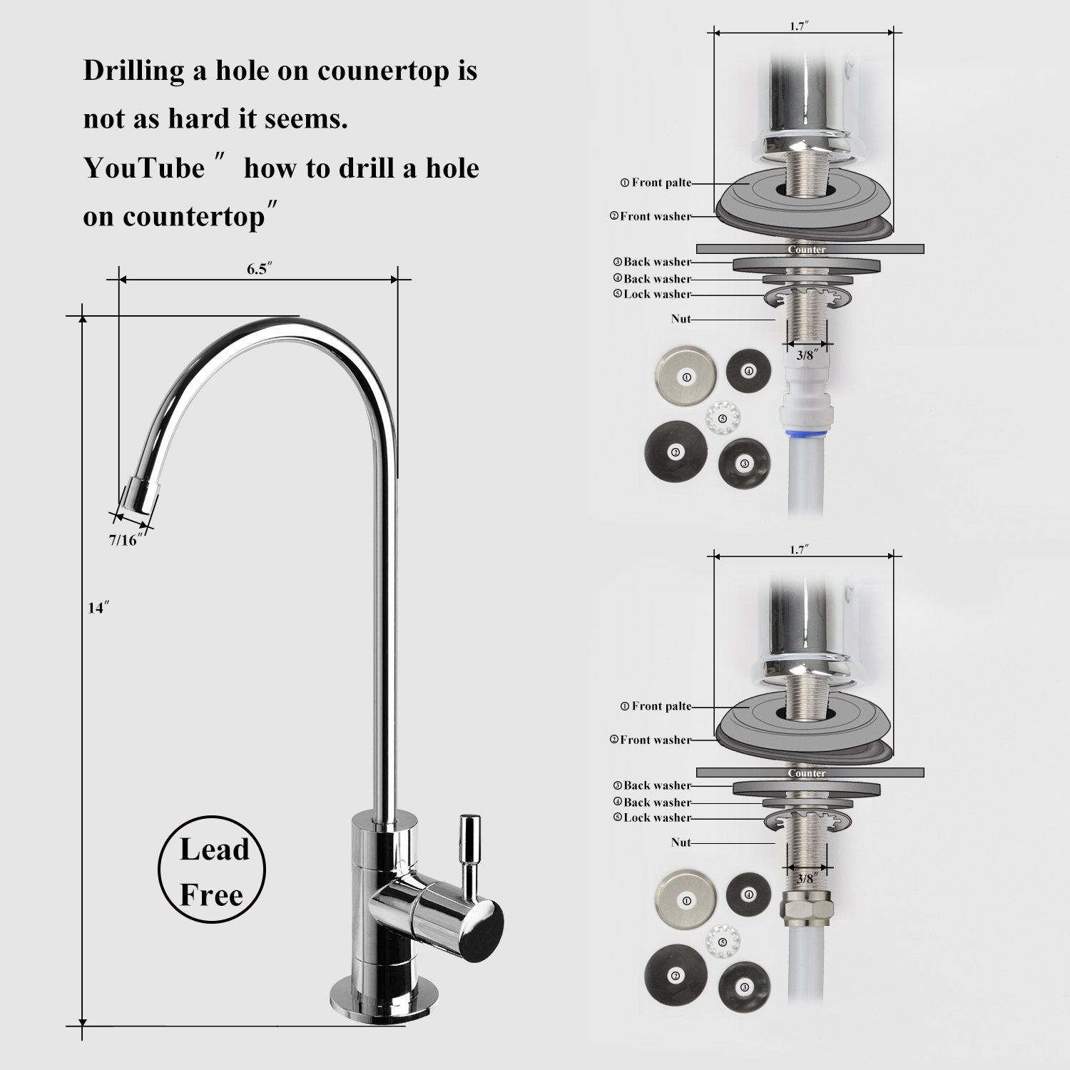 Geekpure 5-Stufen-Umkehrosmose-Trinkwasserfiltersystem plus 7 zusätzliche Filter gratis 75GPD – Bild 6