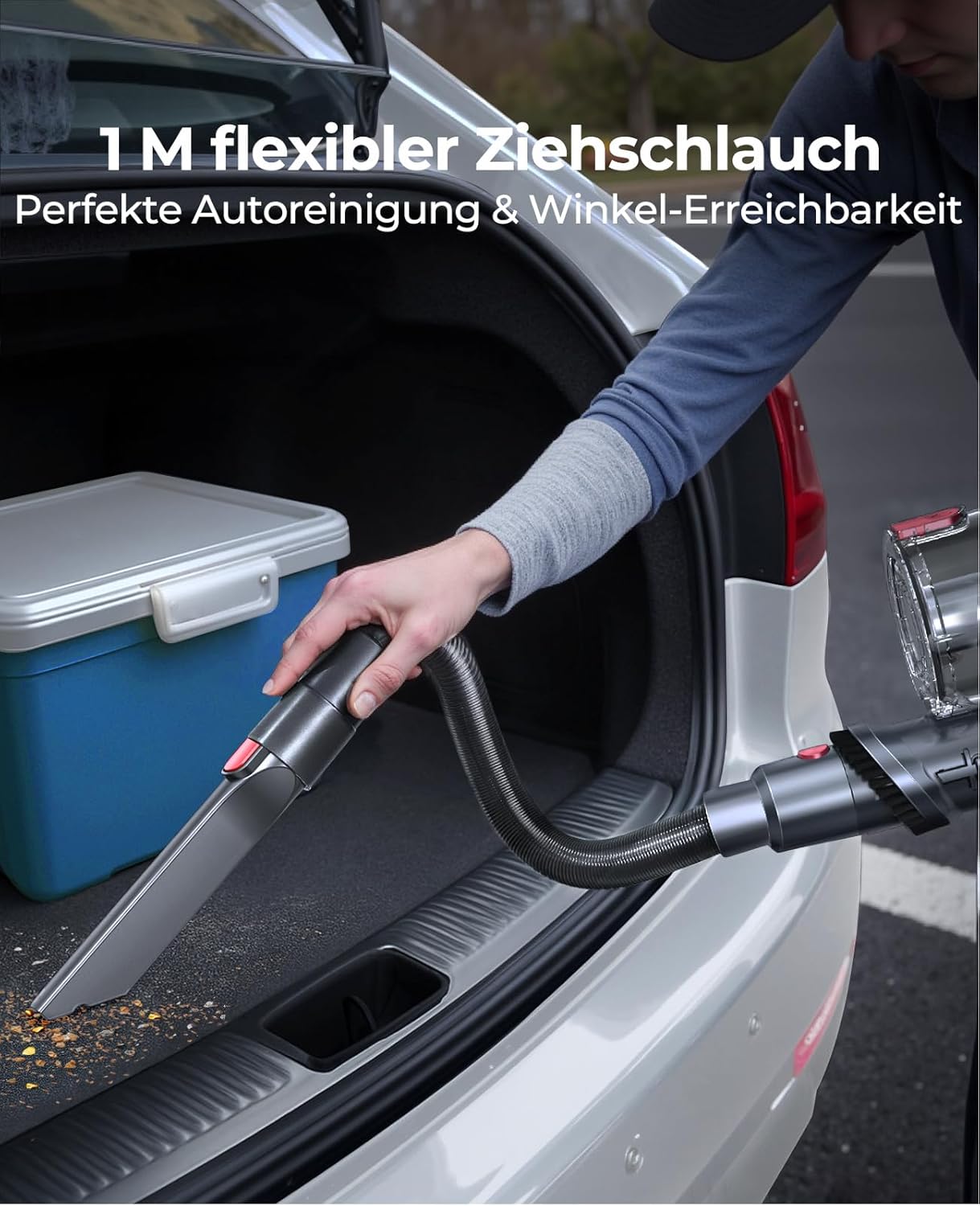 Fieety Akku-Staubsauger, 50 kPa/600 W starkes Vakuum, 65 Min., 1,6 l beutellos, 8-in-1 mit Anti-Haarwickel, Sofabürste & Ladestation, ideal für Tierhaare, Teppiche, Hartböden, Auto – Bild 4