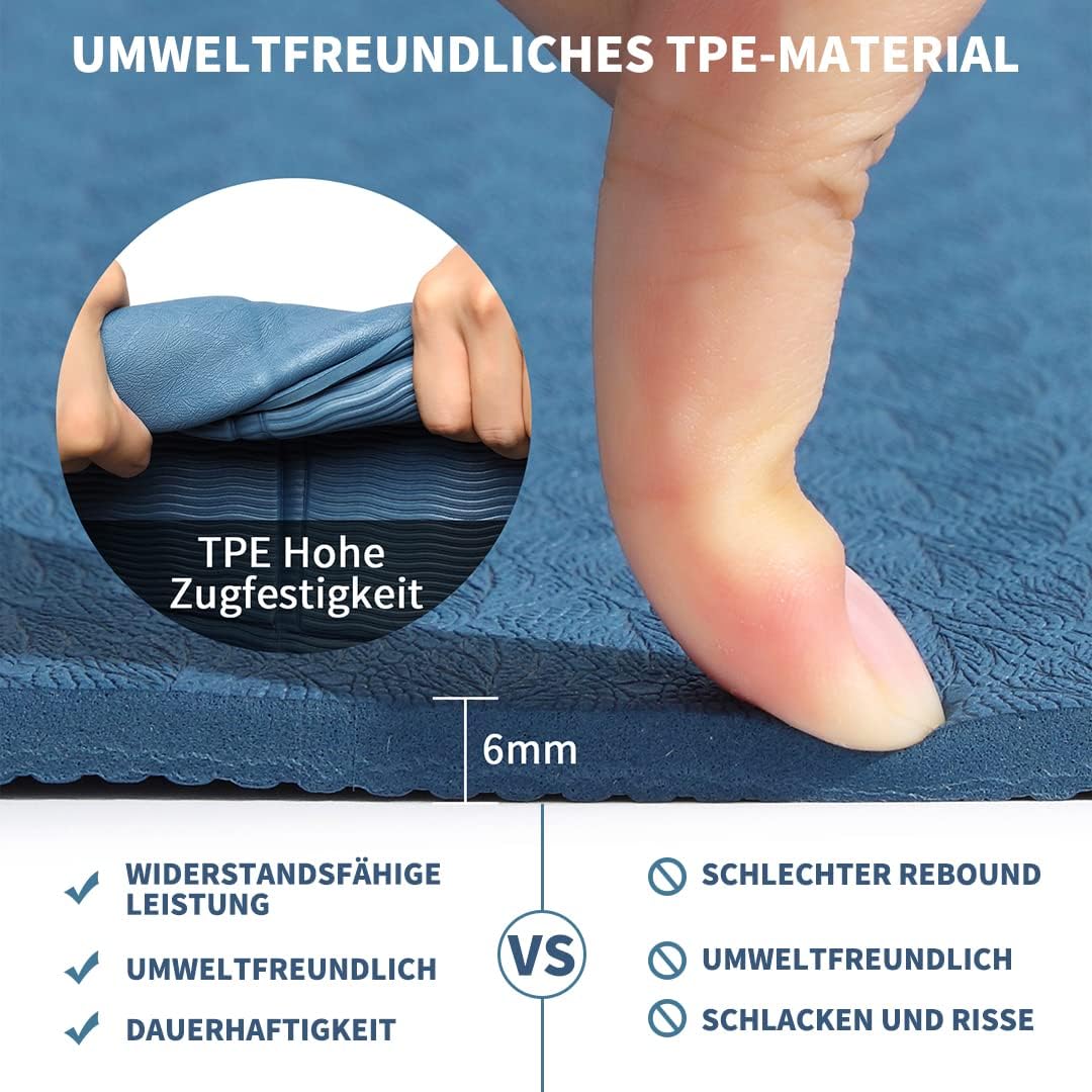 Good Nite faltbare Yogamatte, rutschfest, tragbare Fitnessmatte, faltbar, leicht, Gymnastikmatte, Pilates, Sport, Reise-Gogamat, 183 x 61 x 0,6 cm – Bild 6