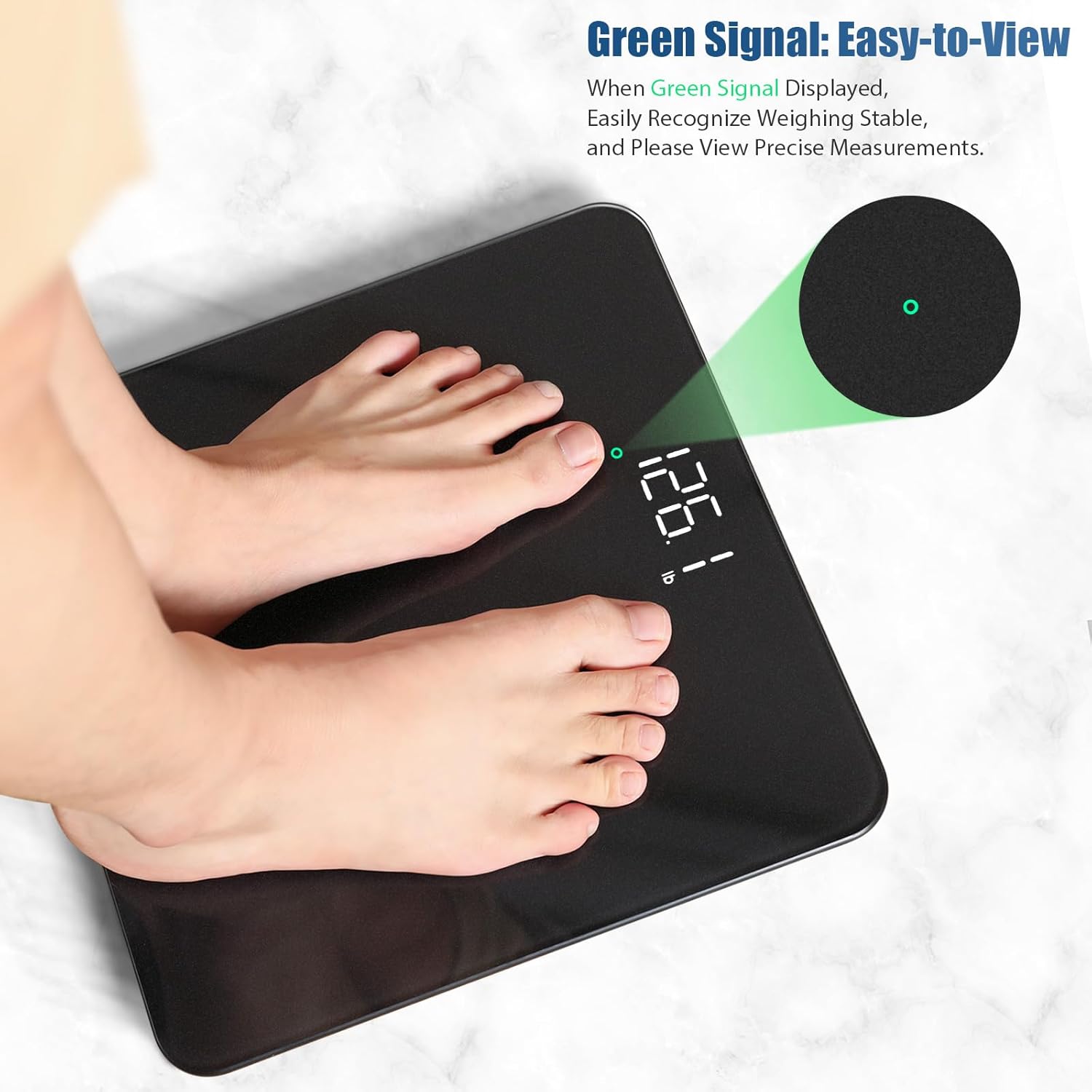 Digitale Personenwaage von Vitafit, hohe Genauigkeit, 0,05 kg, von unserer professionellen Fabrik seit 2001, Waage mit LED und Step-On, Körperwaage mit 182 kg, silberschwarzes Spray – Bild 3