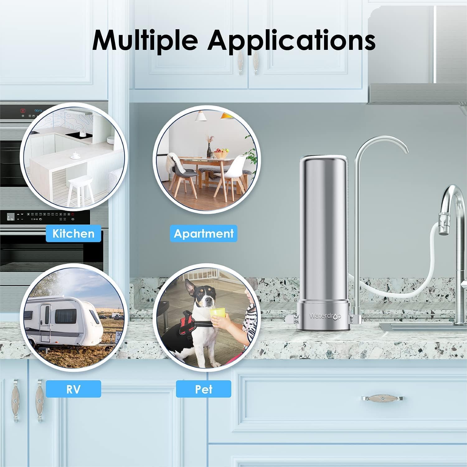 Waterdrop WD-CFF-01 Ersatzfilter, Wasserfilter, Wasserhahn, 5-stufiger Leitungswasserfilter, längere Filterlebensdauer, reduziert Schwermetalle, schlechten Geschmack und bis zu 99 % Chlor, 1 Stück – Bild 7